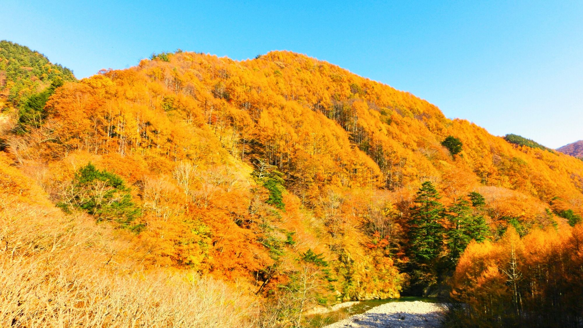 【西沢渓谷】現地に行くも良し遠くから眺めるも良し、紅葉の絶景スポットです。当館よりお車で約50分。