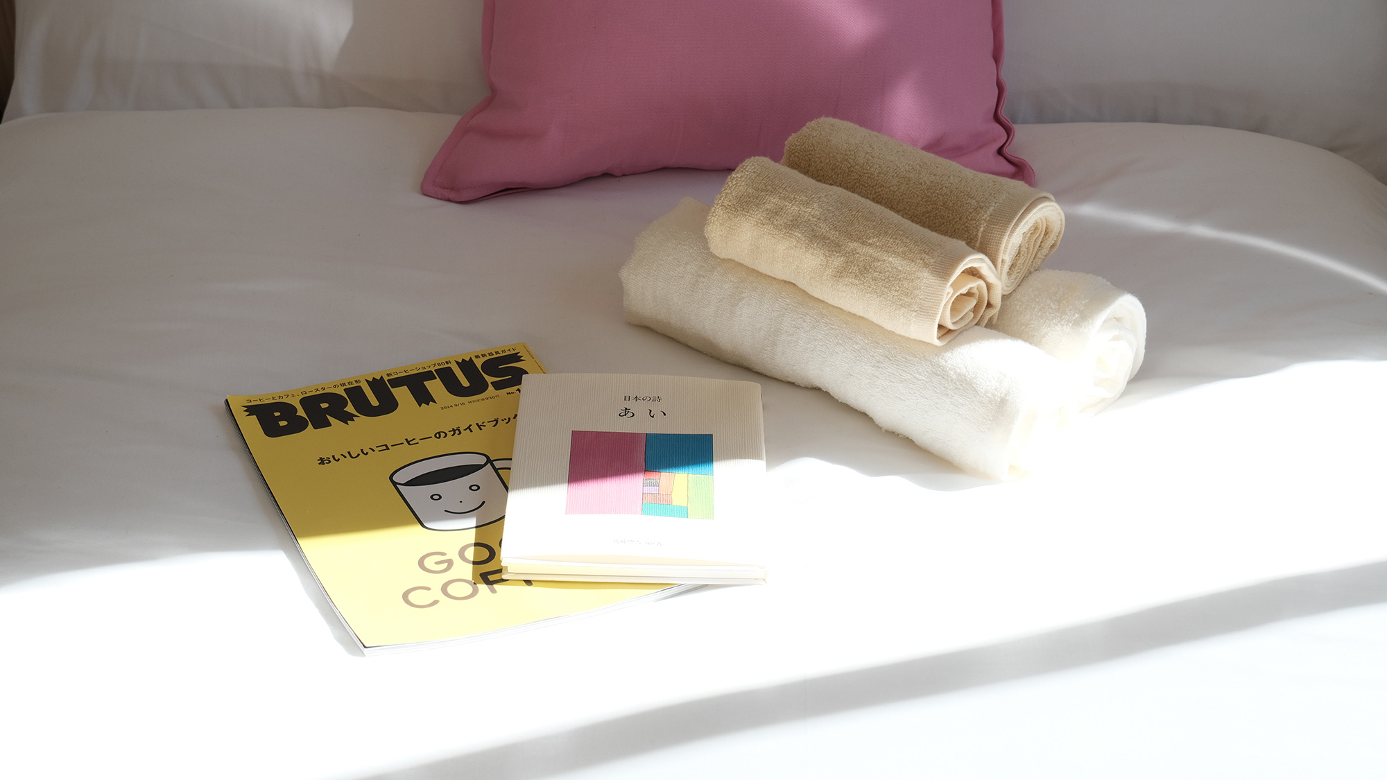 ・【セミダブルツインベッドルーム】明るい自然光が差し込むお部屋。のんびり読書をお楽しみいただけます