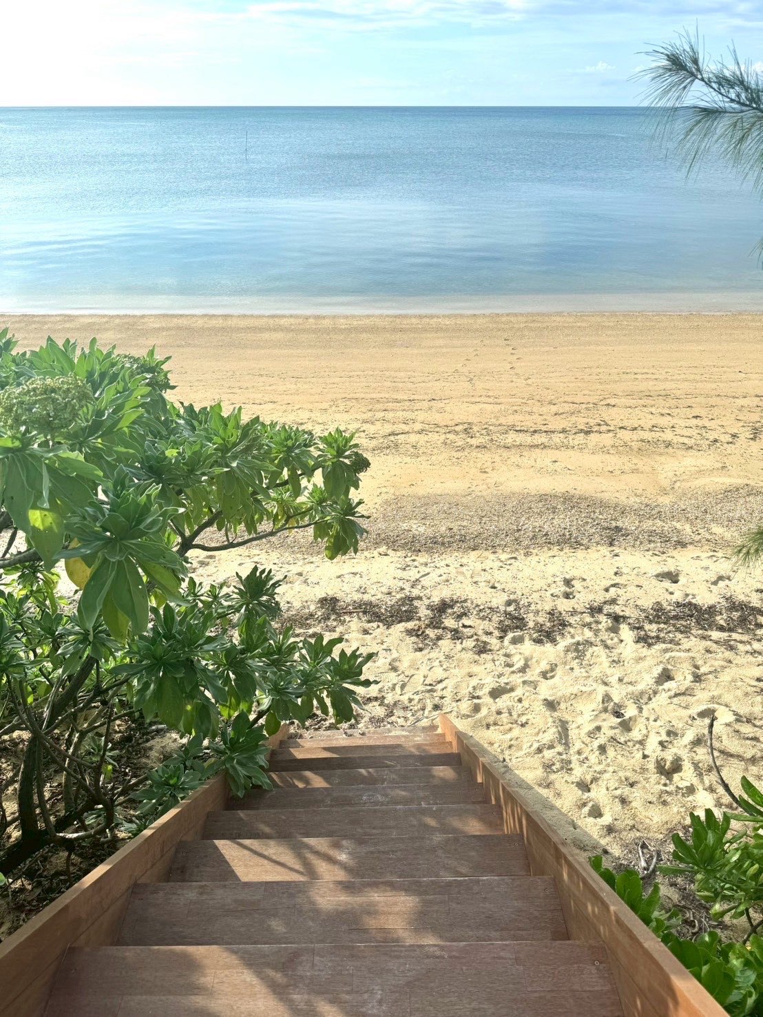 目の前には青く澄んだ海と空