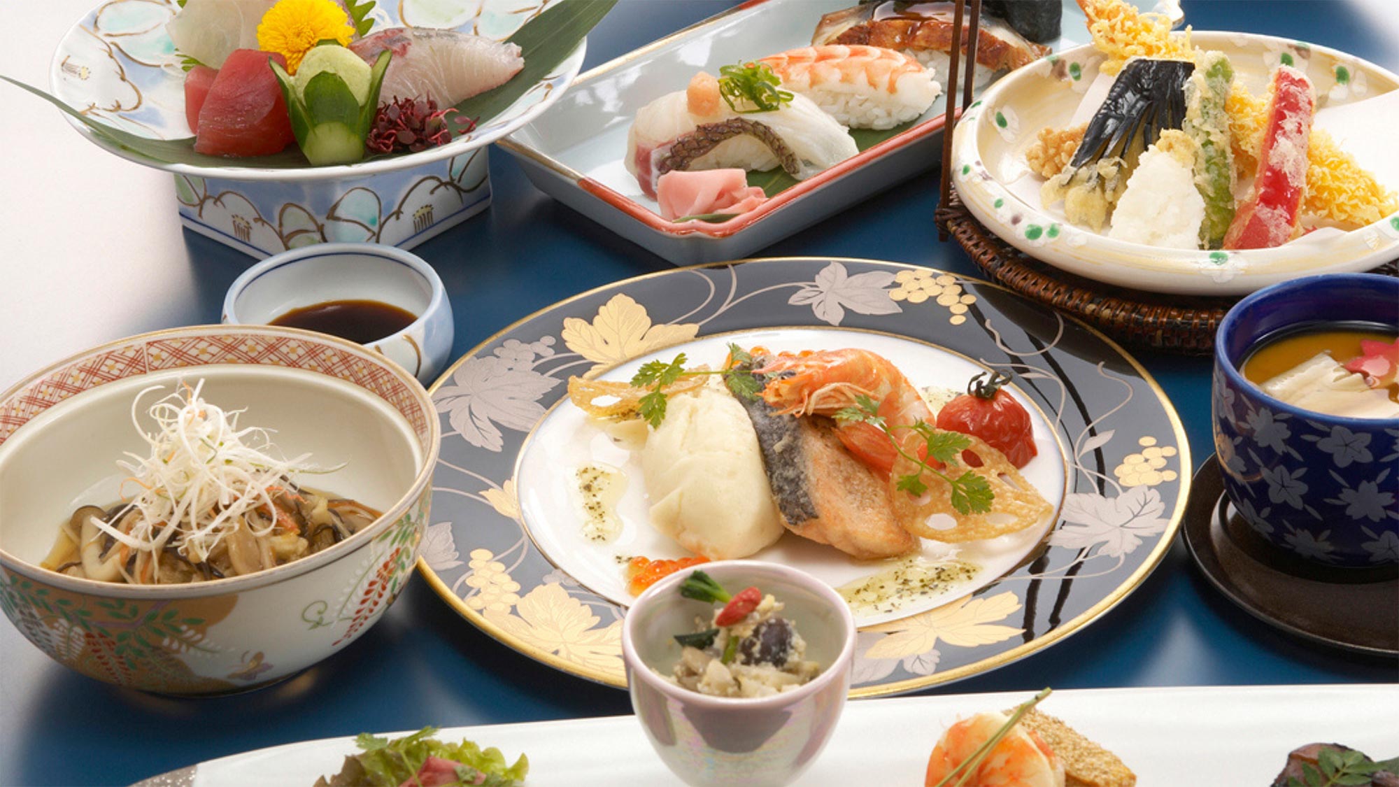 ・【夕食一例】信州の食材をふんだんに使った和洋折衷の会席料理をご堪能ください