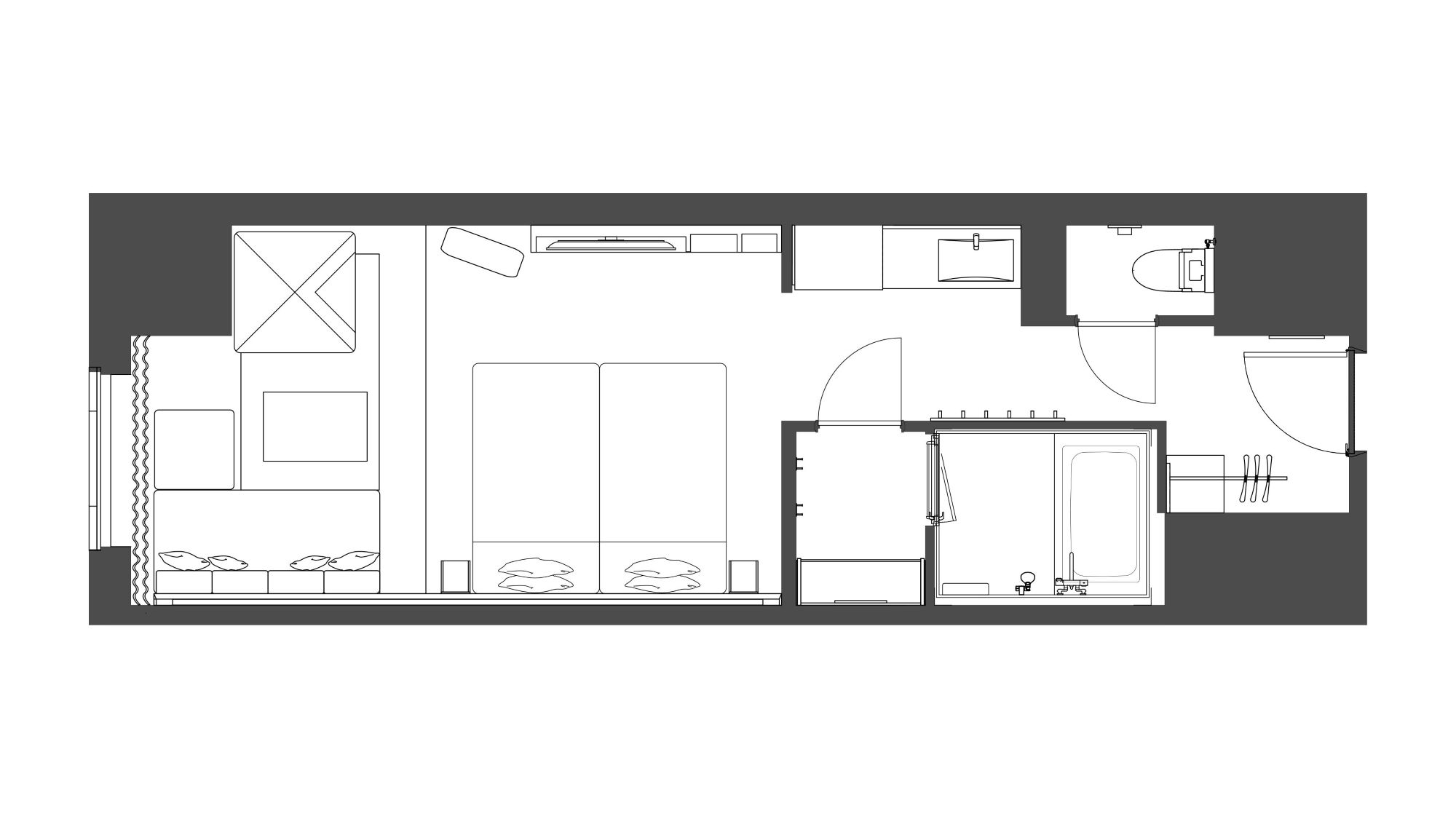 サファリ スーペリア ツイン　客室平面図 (一例)
