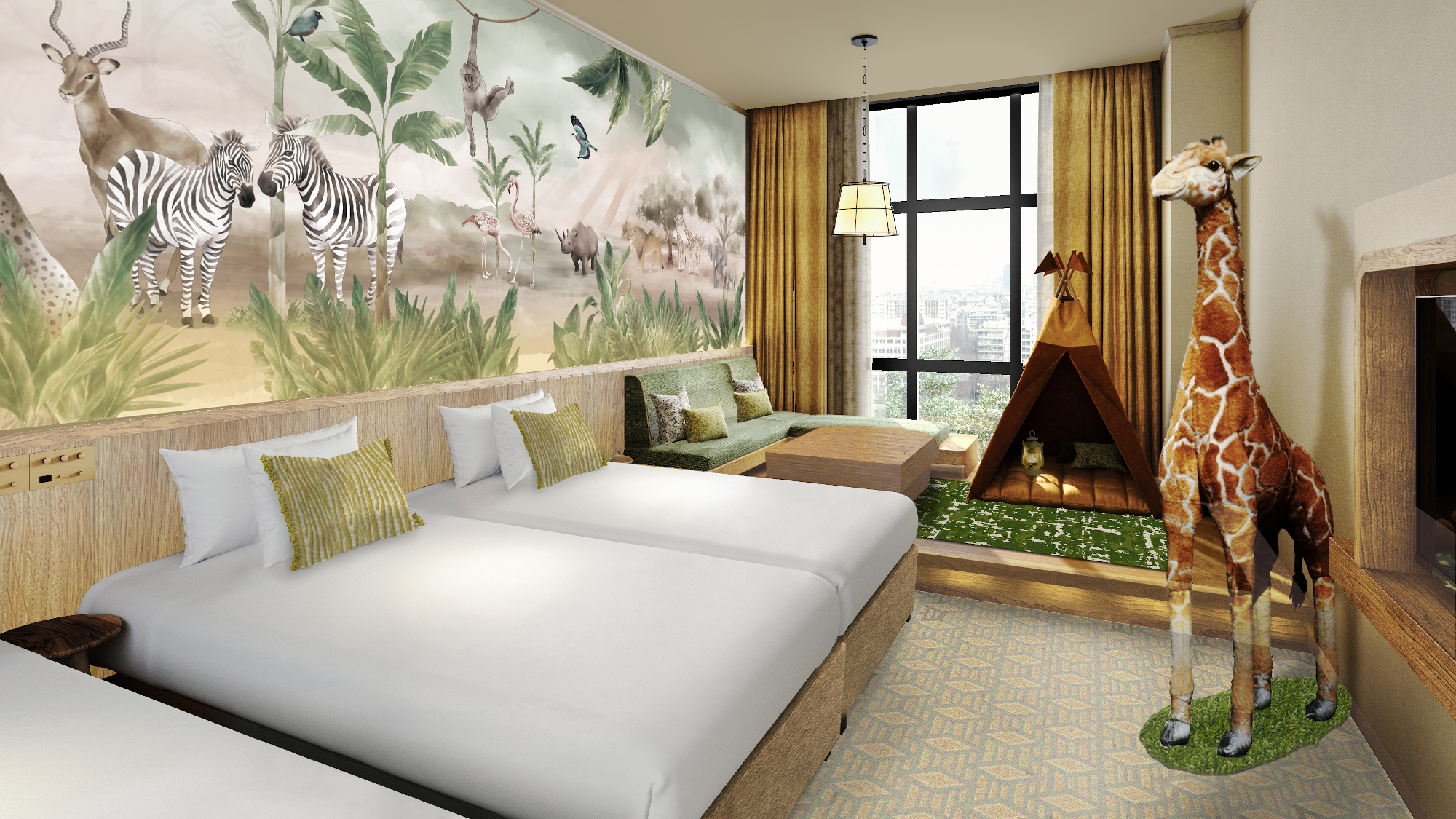 【サファリルーム】スーペリアトリプル  (イメージパース)