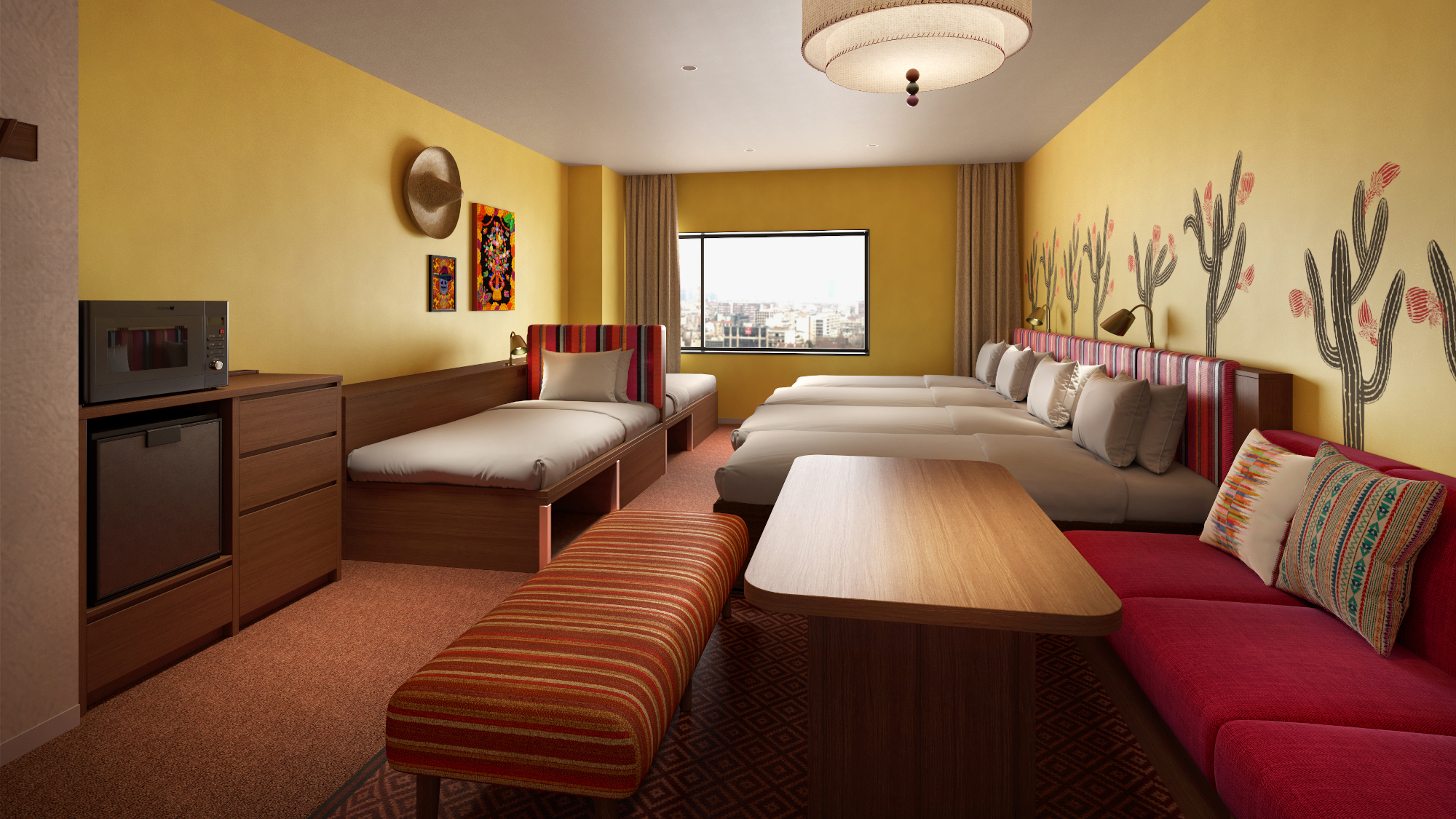 デラックスフォース【メキシカンサンフラワー】ベッド6台  (イメージパース)