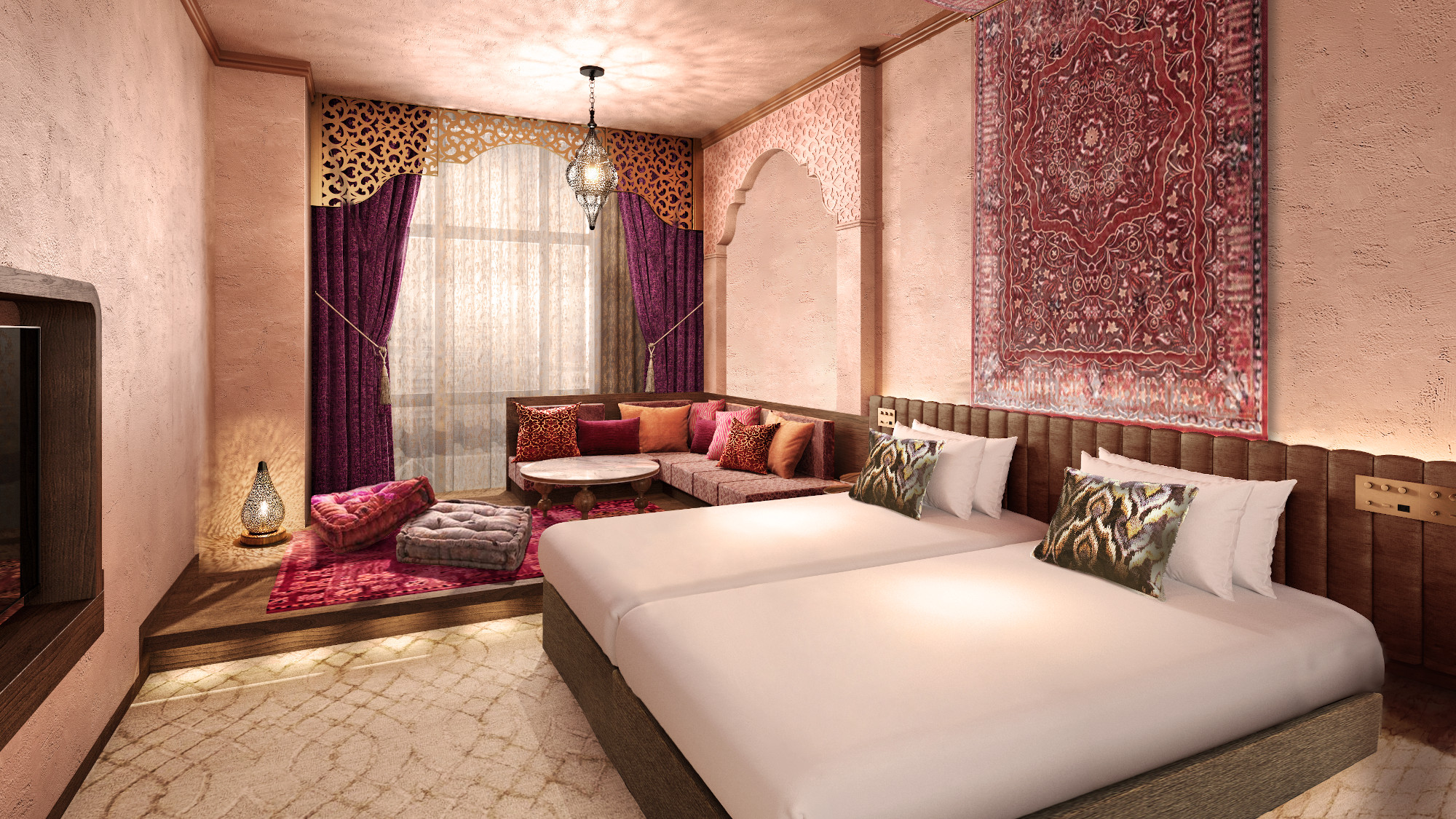 【アラビアンルーム】スタンダードツイン (イメージパース)