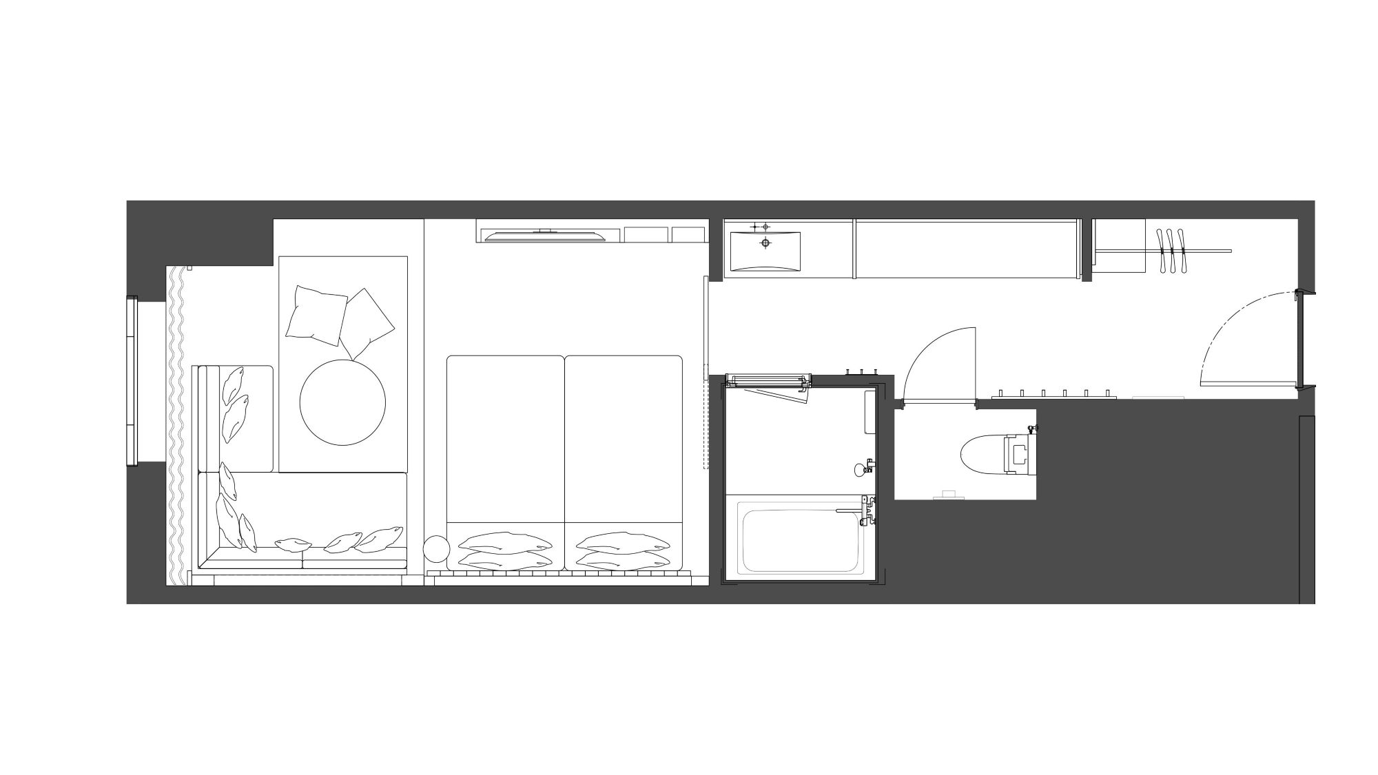 アラビアン スタンダード ツイン　客室平面図 (一例)