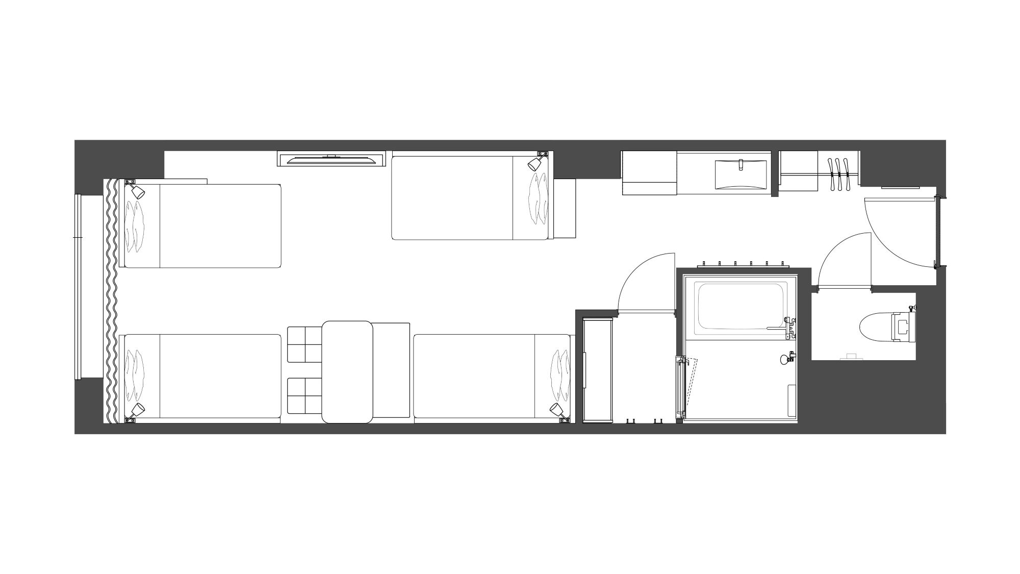 スーペリア フォース アジアンエメラルド　客室平面図 (一例)