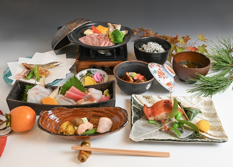 夕朝2食付き：ペットと泊まれる【高瀬コースプラン】新鮮な魚介も和牛もどちらも味わえる特別会席プラン