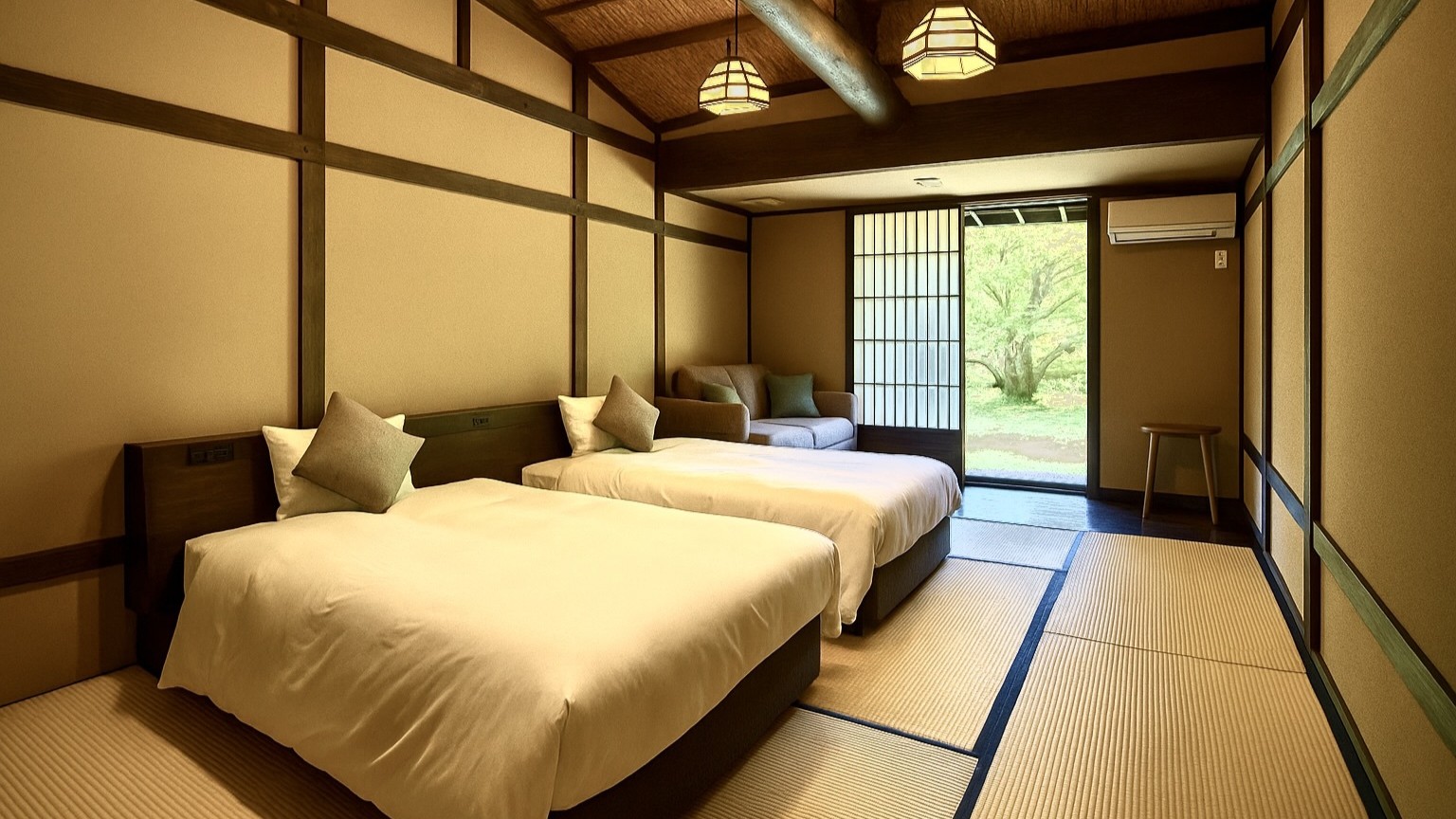 お庭が見えるお薦めの客室【スーペリア和室】ツイン(33㎡)