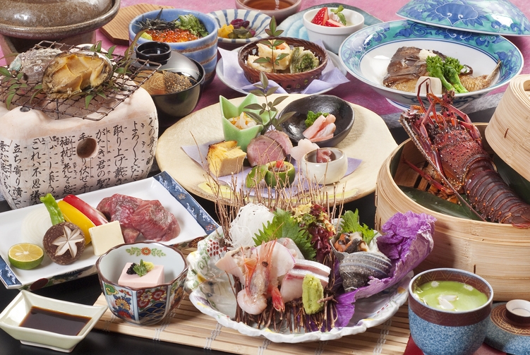 仕事のお疲れご褒美に(^^♪伊勢海老や鮑に黒毛和牛で元気にパワーアップ＆#9836；1泊2食付プラン