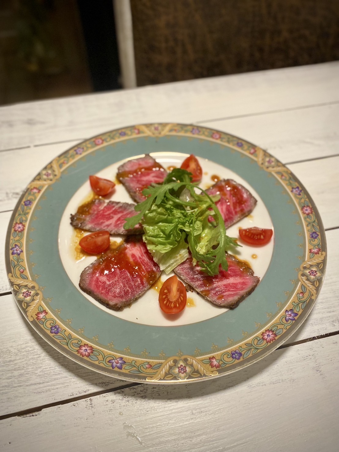 国産牛たたきのカルパッチョ