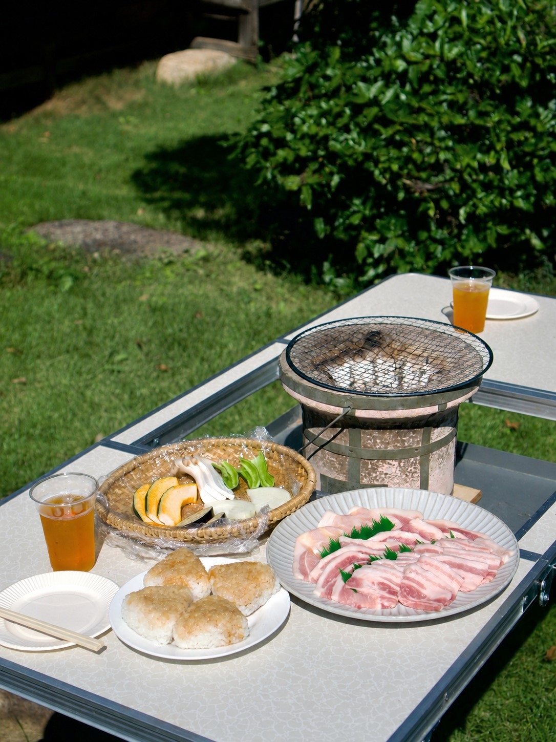【手ぶらでBBQ】古民家の専用中庭で七輪BBQ！加須市名産の「香り豚」食材付きプラン