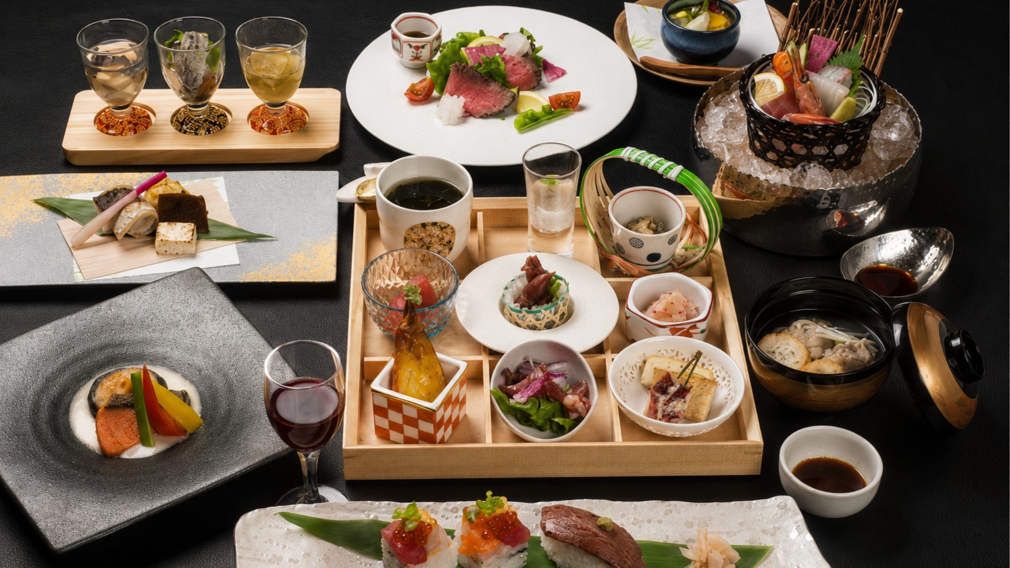【スタンダード】「味の芸術品」前沢牛や岩手の鮮魚・旬の特産物を五感で愉しむ−四季の郷会席／2食付き