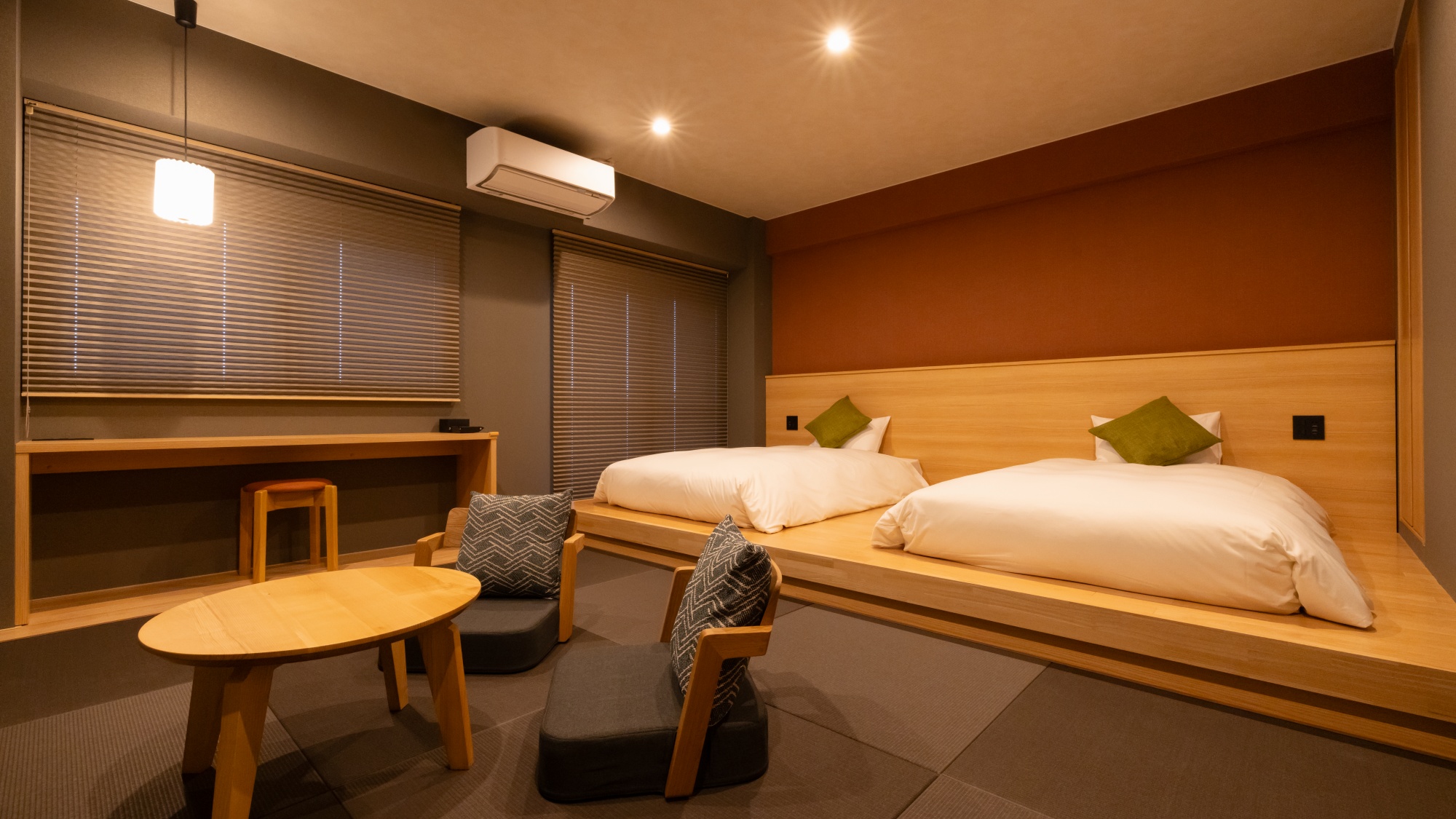 【モダンツイン】和の落ち着きある空間に洋の快適さを取り入れたお部屋です。