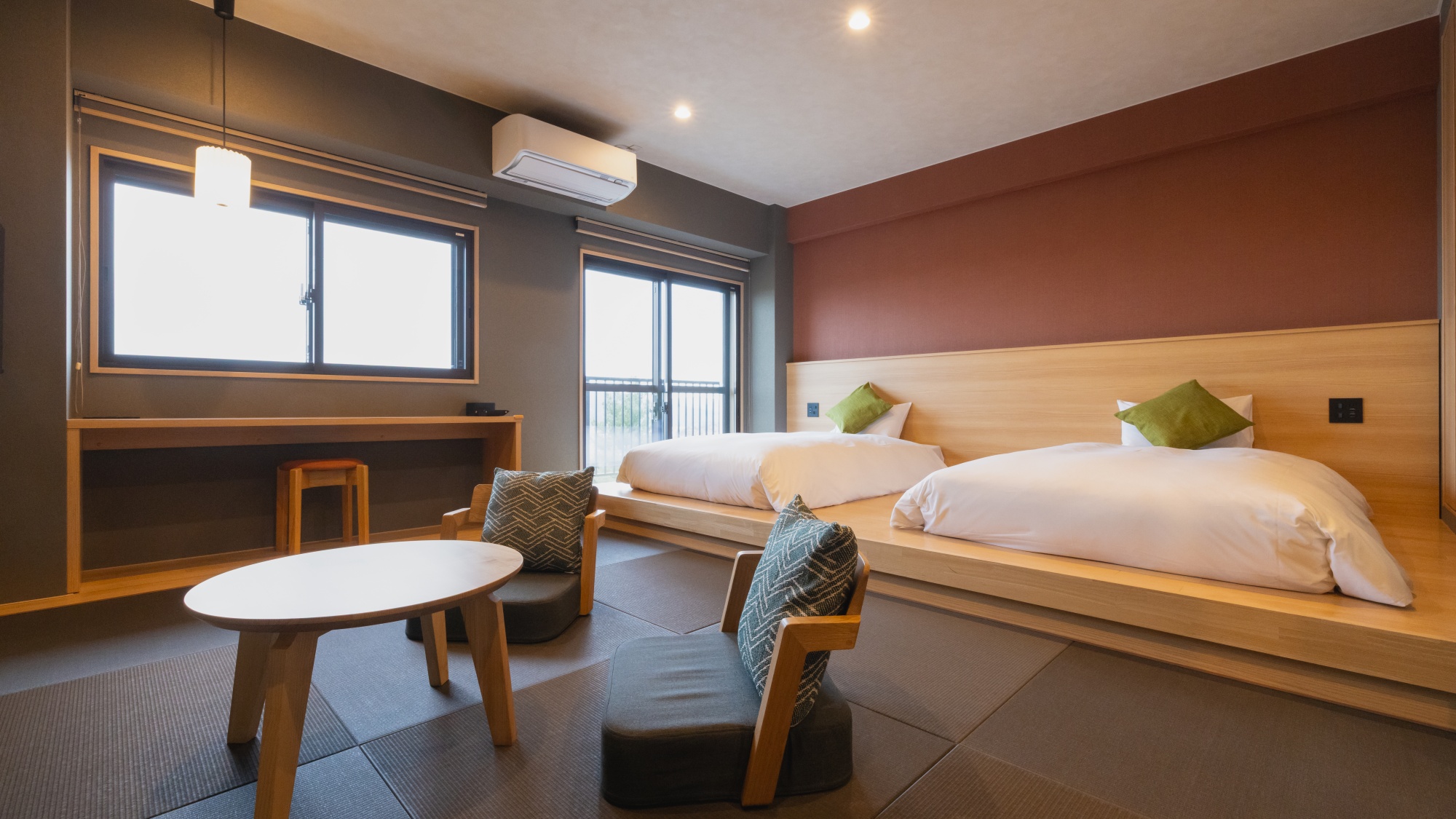 【モダンツイン】和の落ち着きある空間に洋の快適さを取り入れたお部屋です。