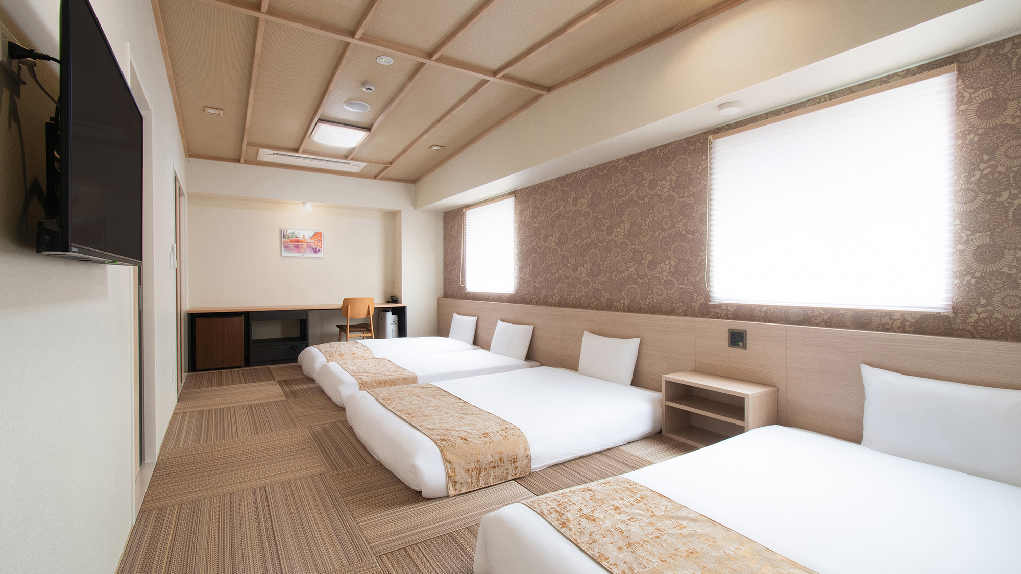 ⑤デラックスルーム（和室）（フォース）　ベッド幅140㎝&times;2　97㎝&times;2