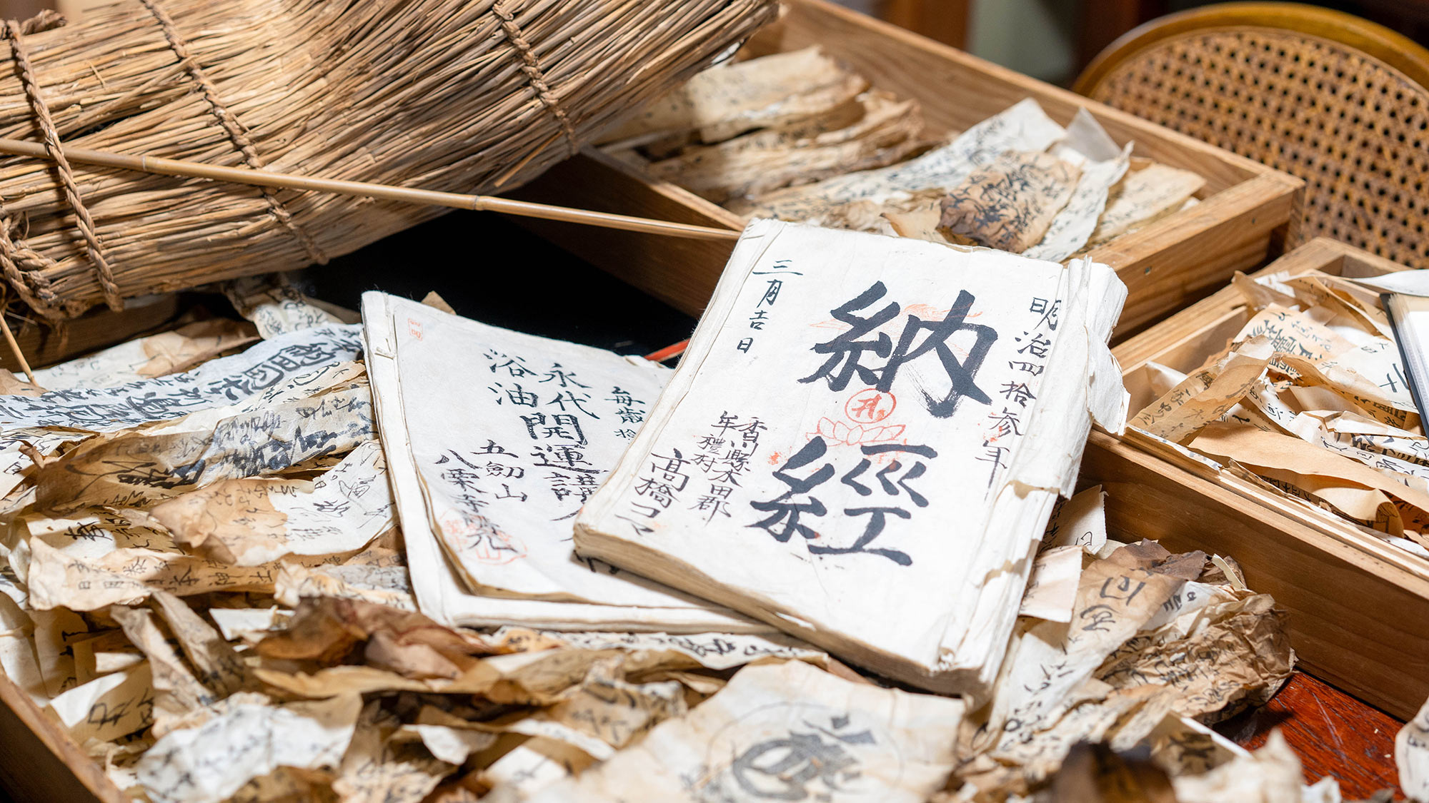 ・【館内イメージ】古くからお遍路さんをお世話してきた宿ということを今に伝える資料です