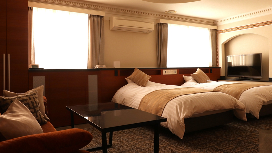 【スーペリア】ツイン 温泉付き／1-2名様　シモンズ社製のベッドで快適な睡眠の時間を