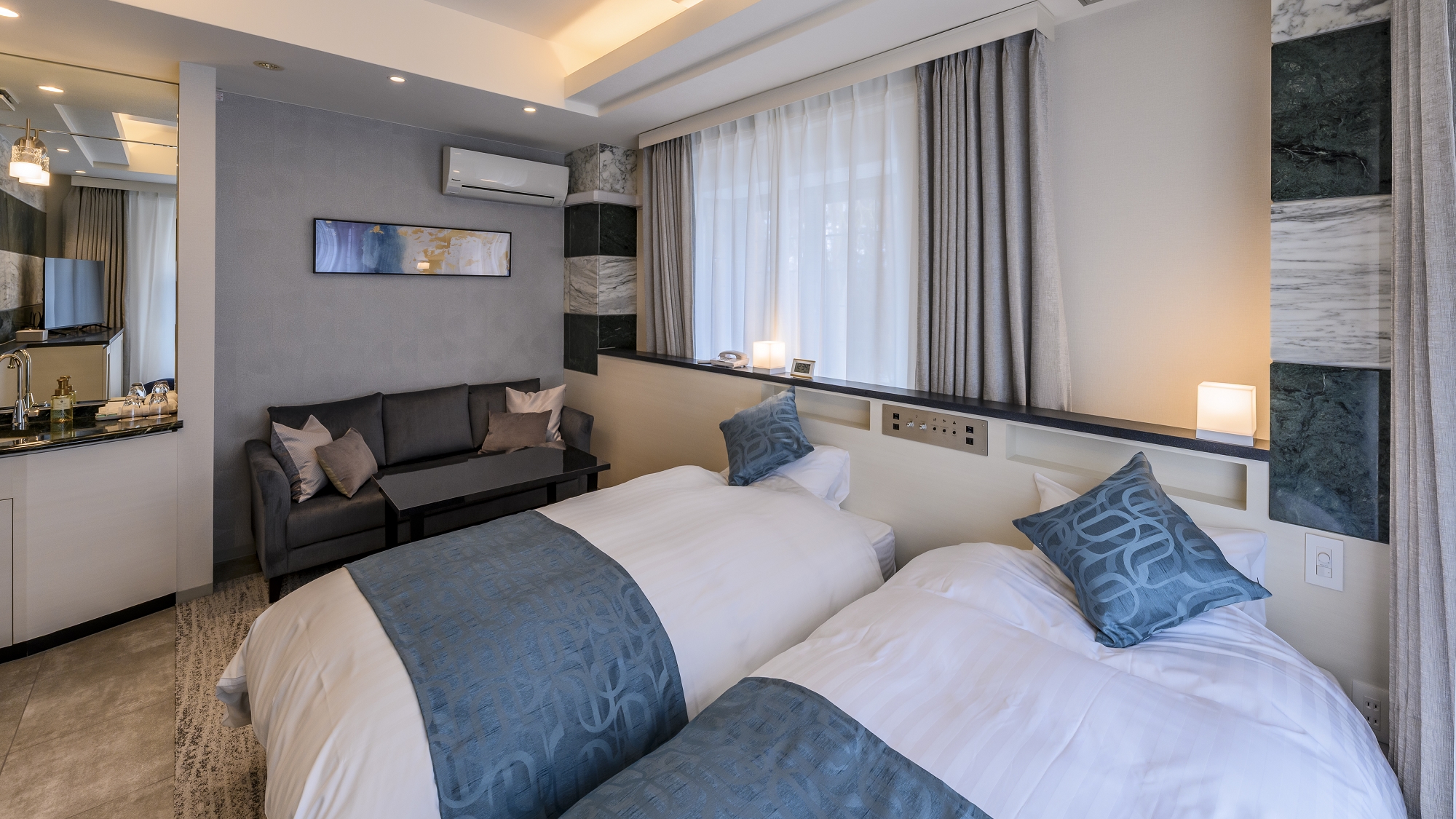 【スタンダード】ツイン 温泉付き／1-2名様　コンパクトでリーズナブルなお部屋です