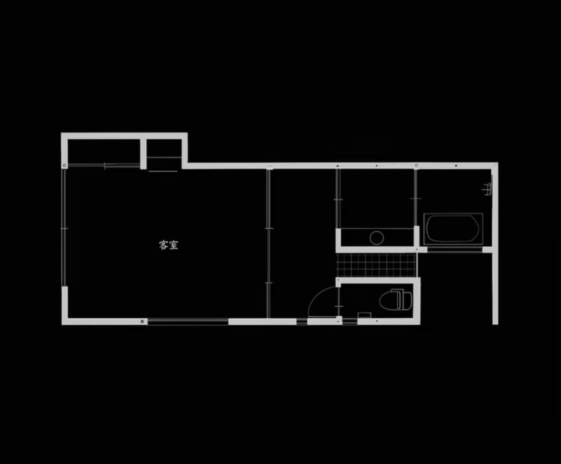 【四方の間】　客室内の図面