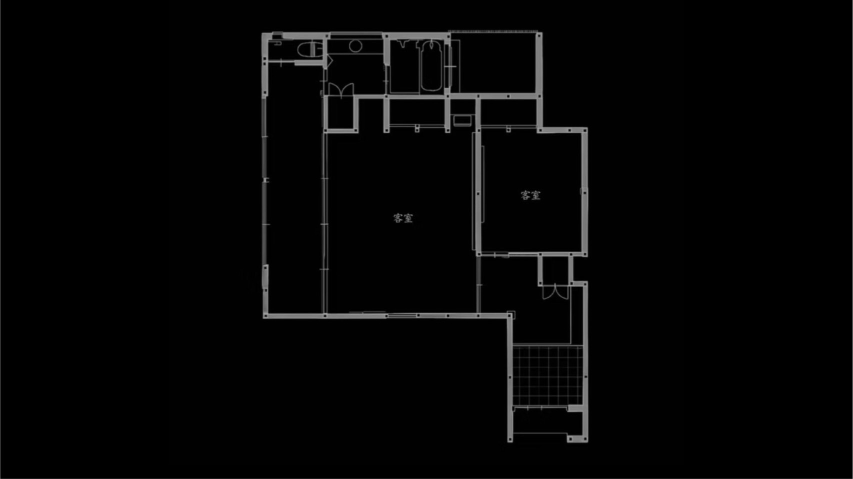 【八方の間】客室内の図面