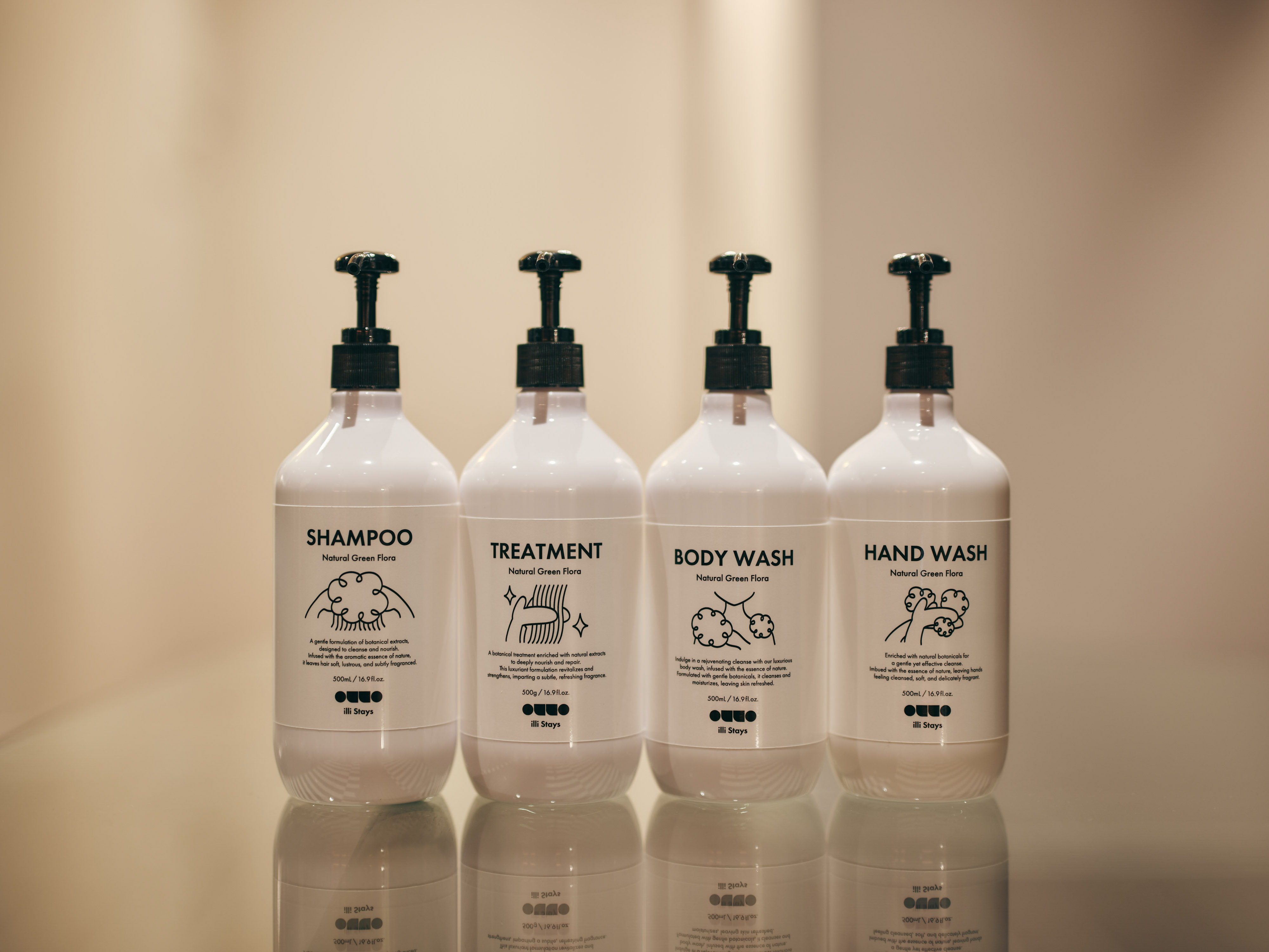 シャンプー、コンディショナー、ボディーソープ、ハンドソープ