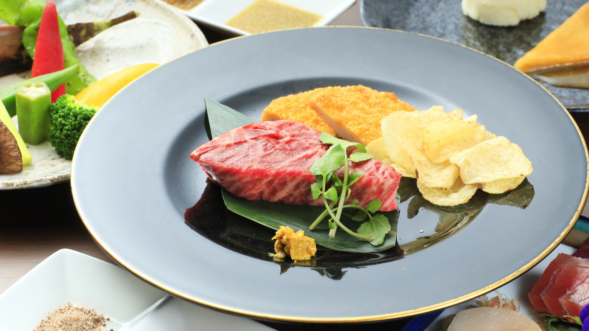 【10％OFF】【楽天スーパーSALE】国産牛と九州の食彩を、古湯温泉で癒しのひととき＜特選会席■＞