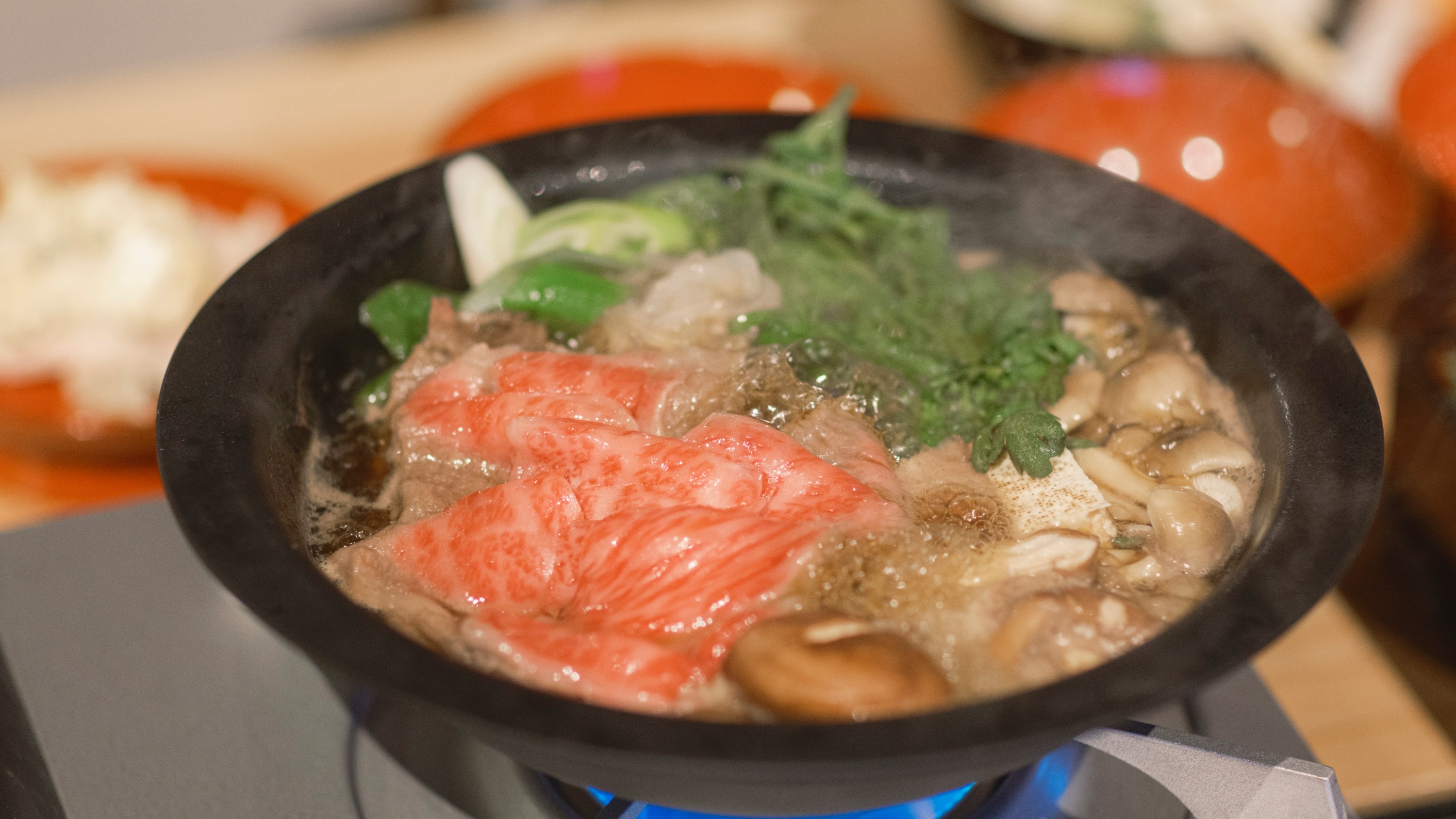 Dinner｜超稀少「羽後和牛」のすき焼き