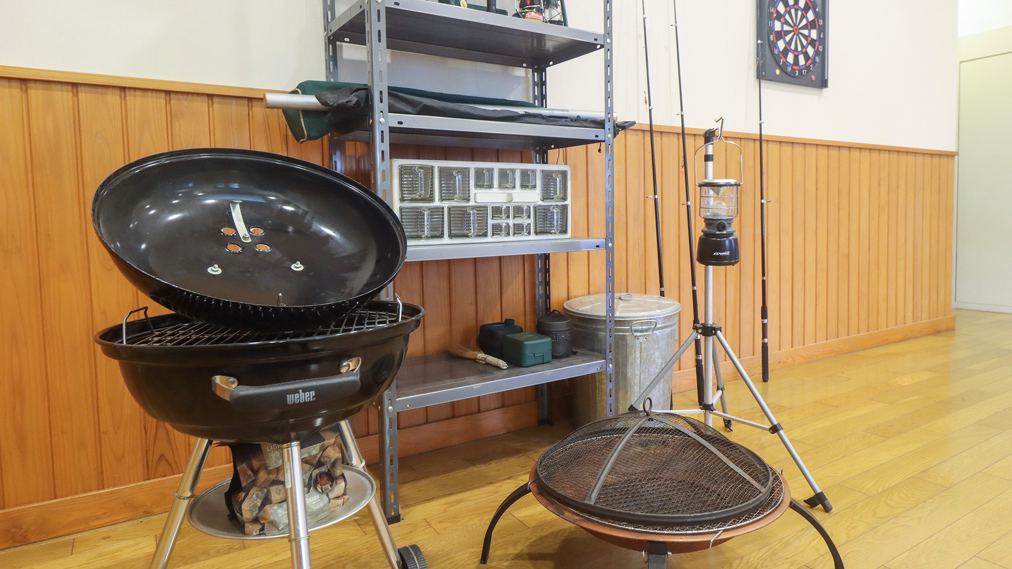 #レンタル用品　BBQ用品完備！自然の中で本格的なバーベキューをお楽しみいただけます。