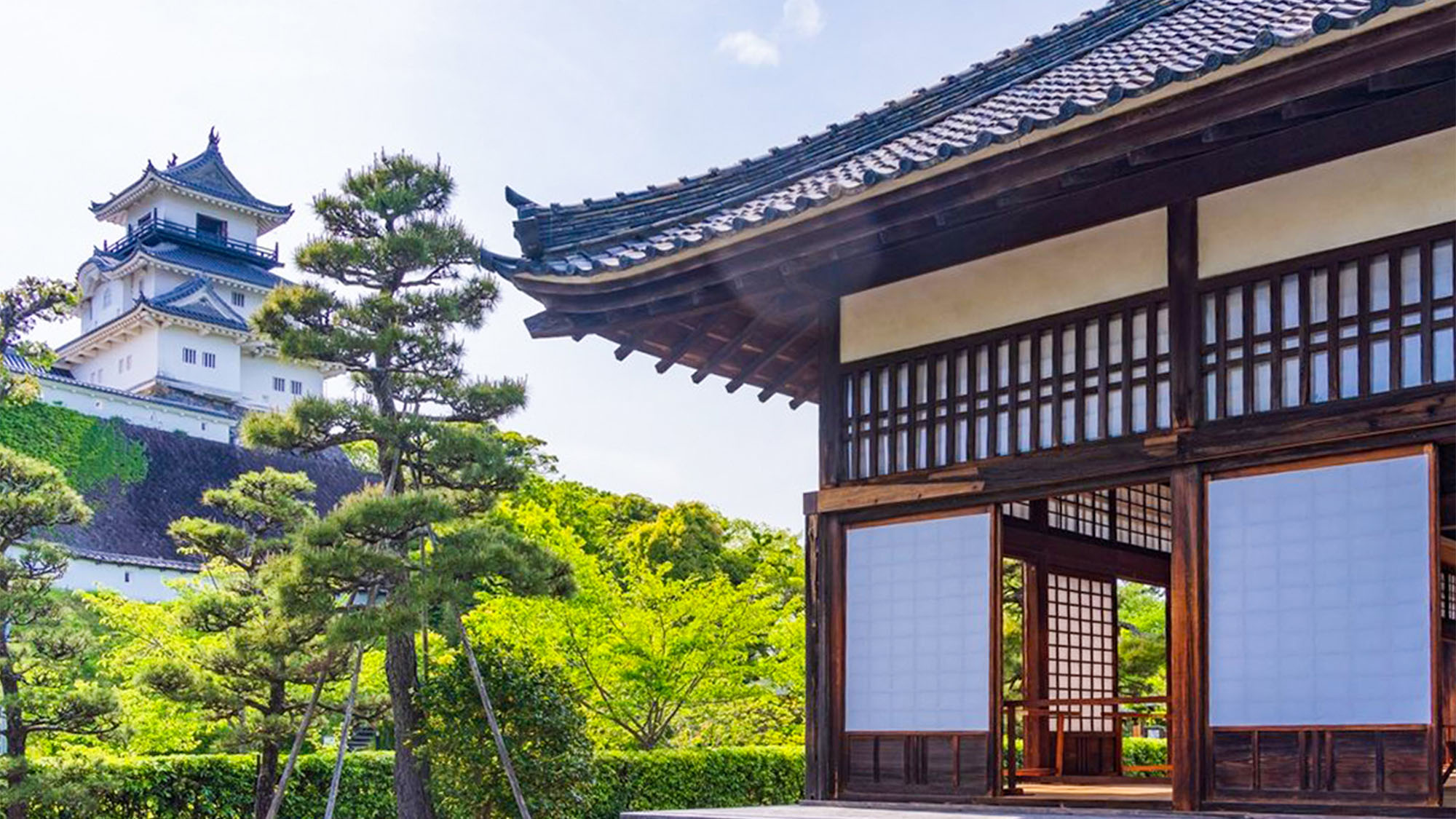 ・【掛川城】伝統的な木造建築の美をご覧いただけます。心休まる穏やかな休暇をお過ごしください