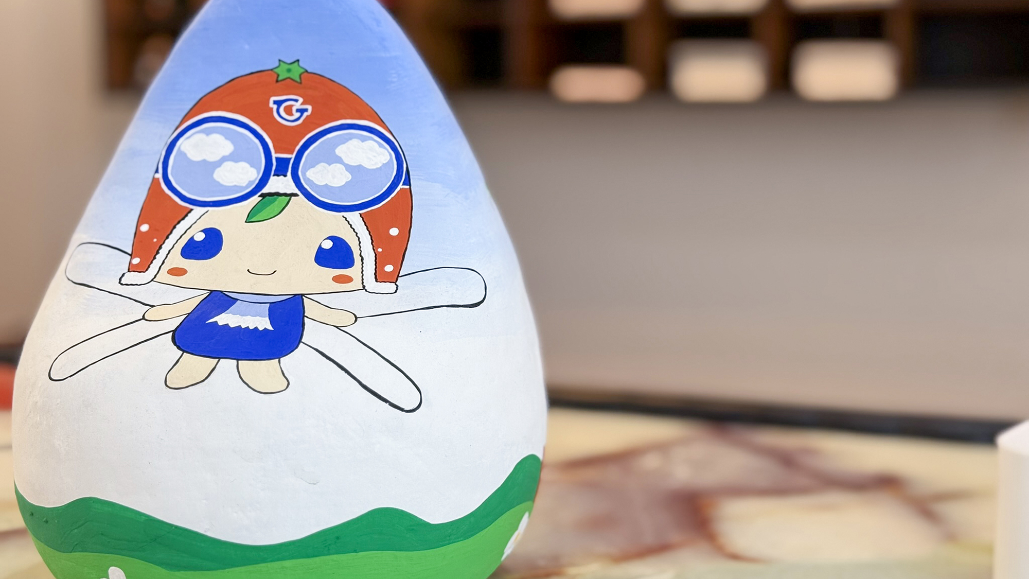 #本館イメージ　広野町のキャラクター「ひろぼー」がお出迎えいたします