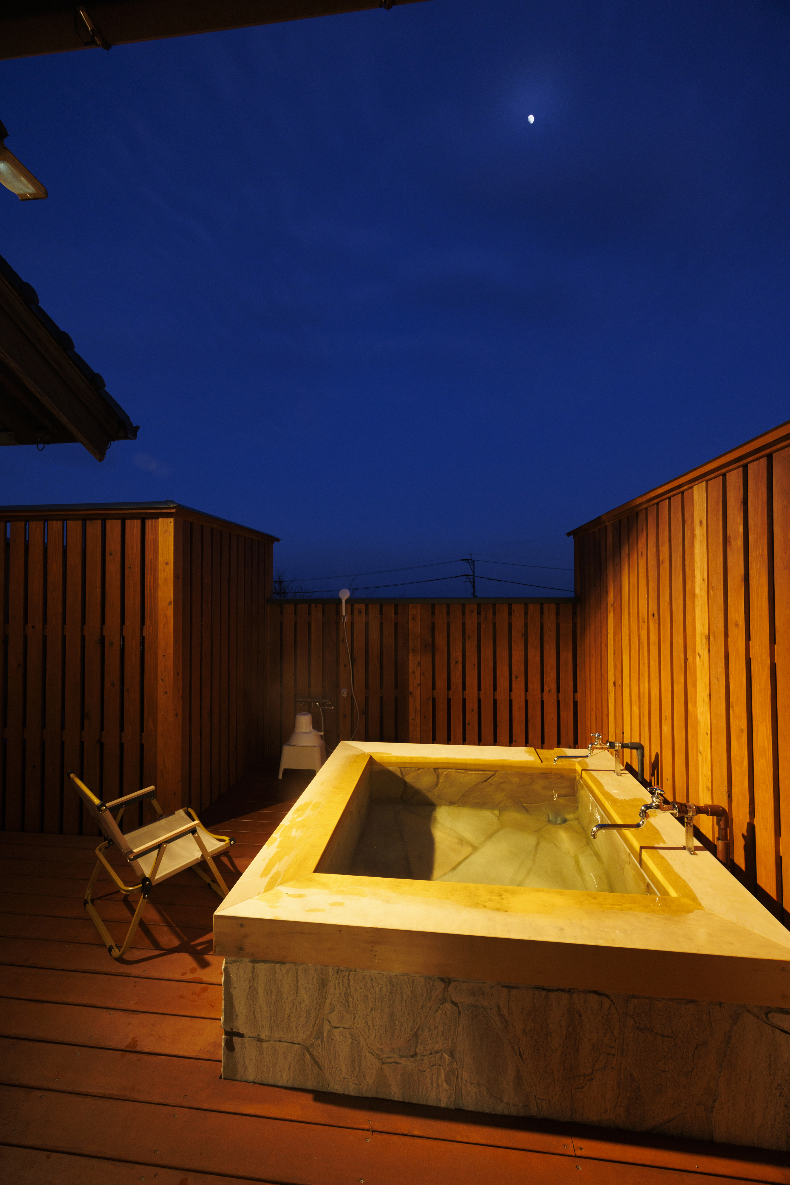 露天風呂付き 竹の間（Take）夜の露天風呂