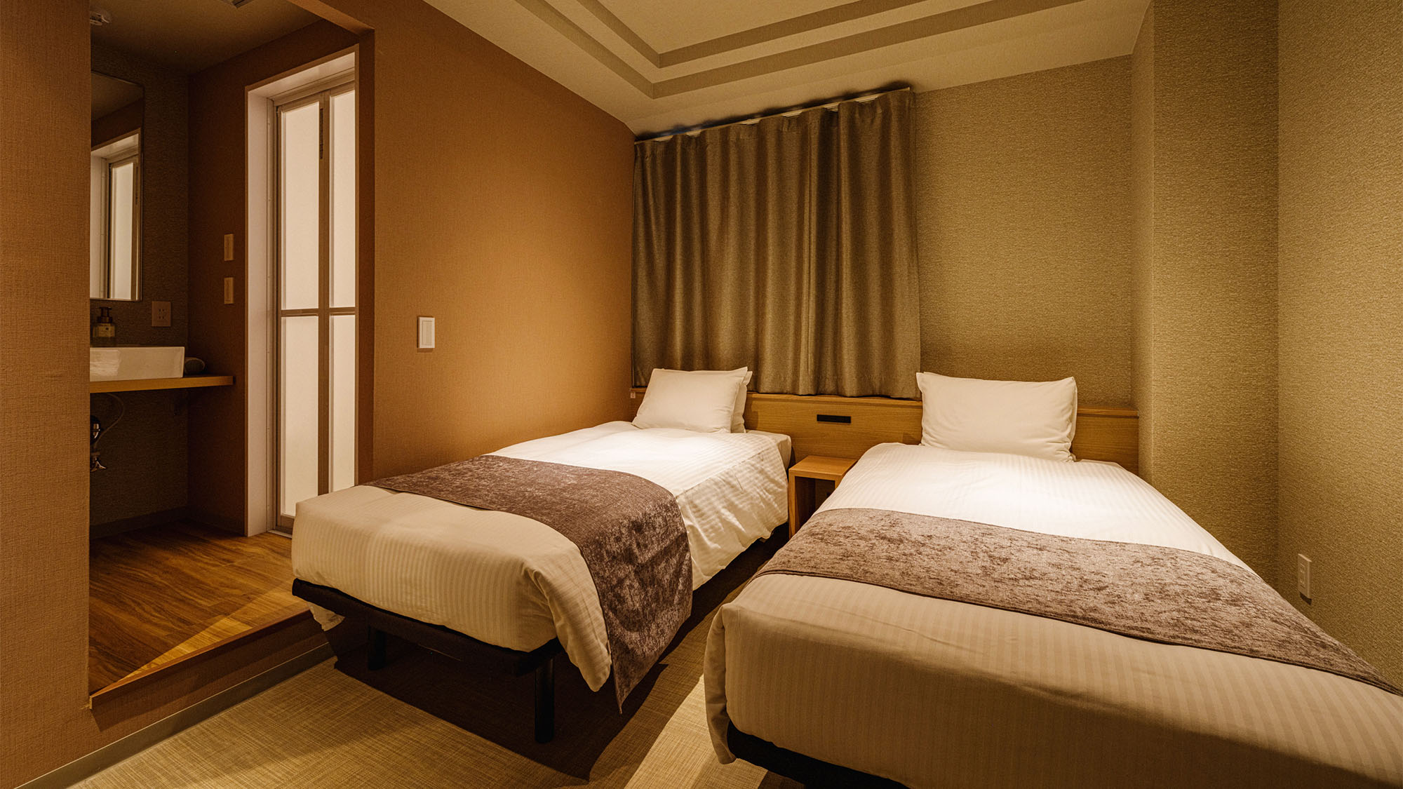 ・【モデレートツイン】当館で独立型の洗面台を設置しているのはこちらの部屋タイプのみです