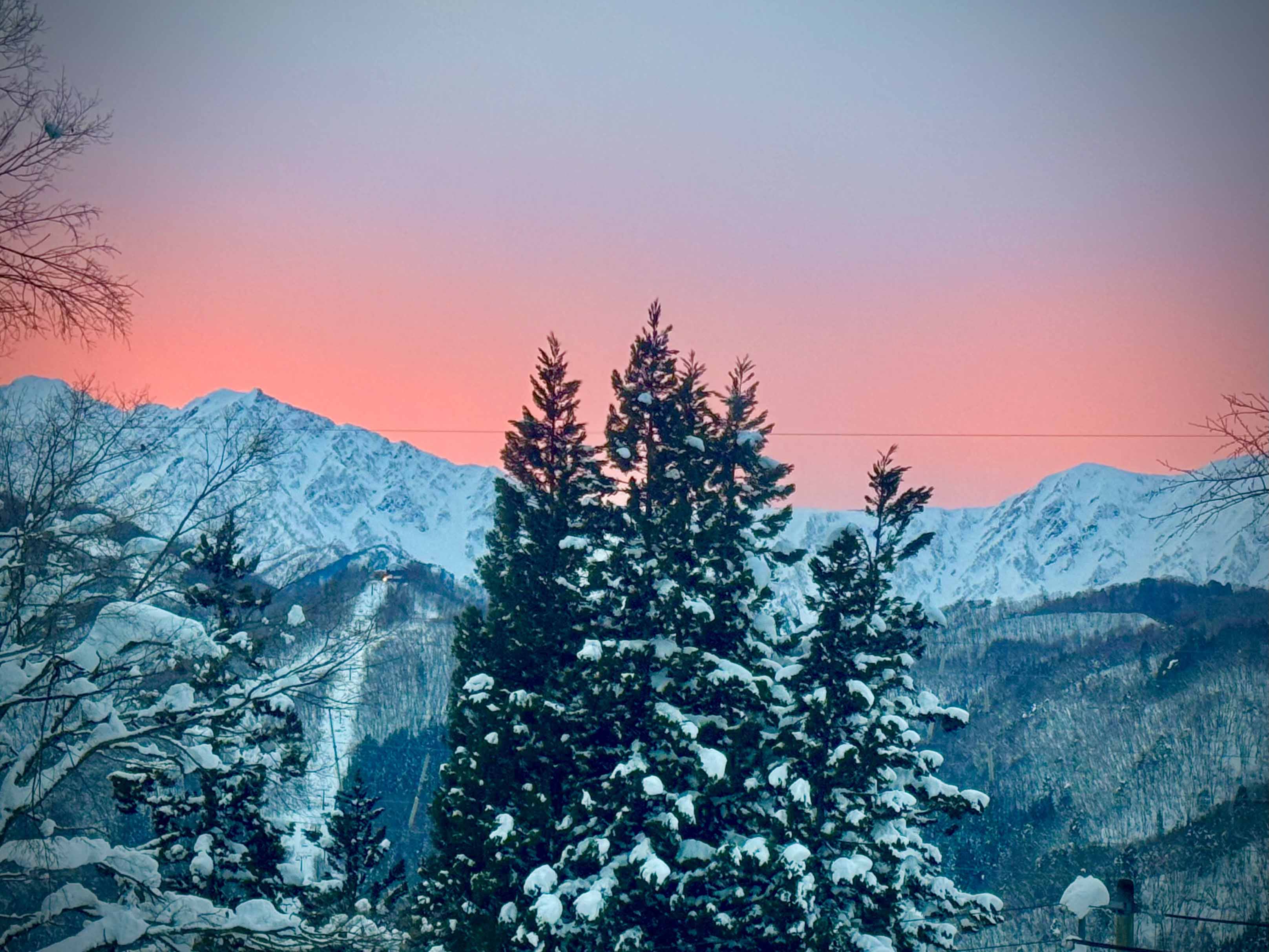 ロッジからの景色　冬