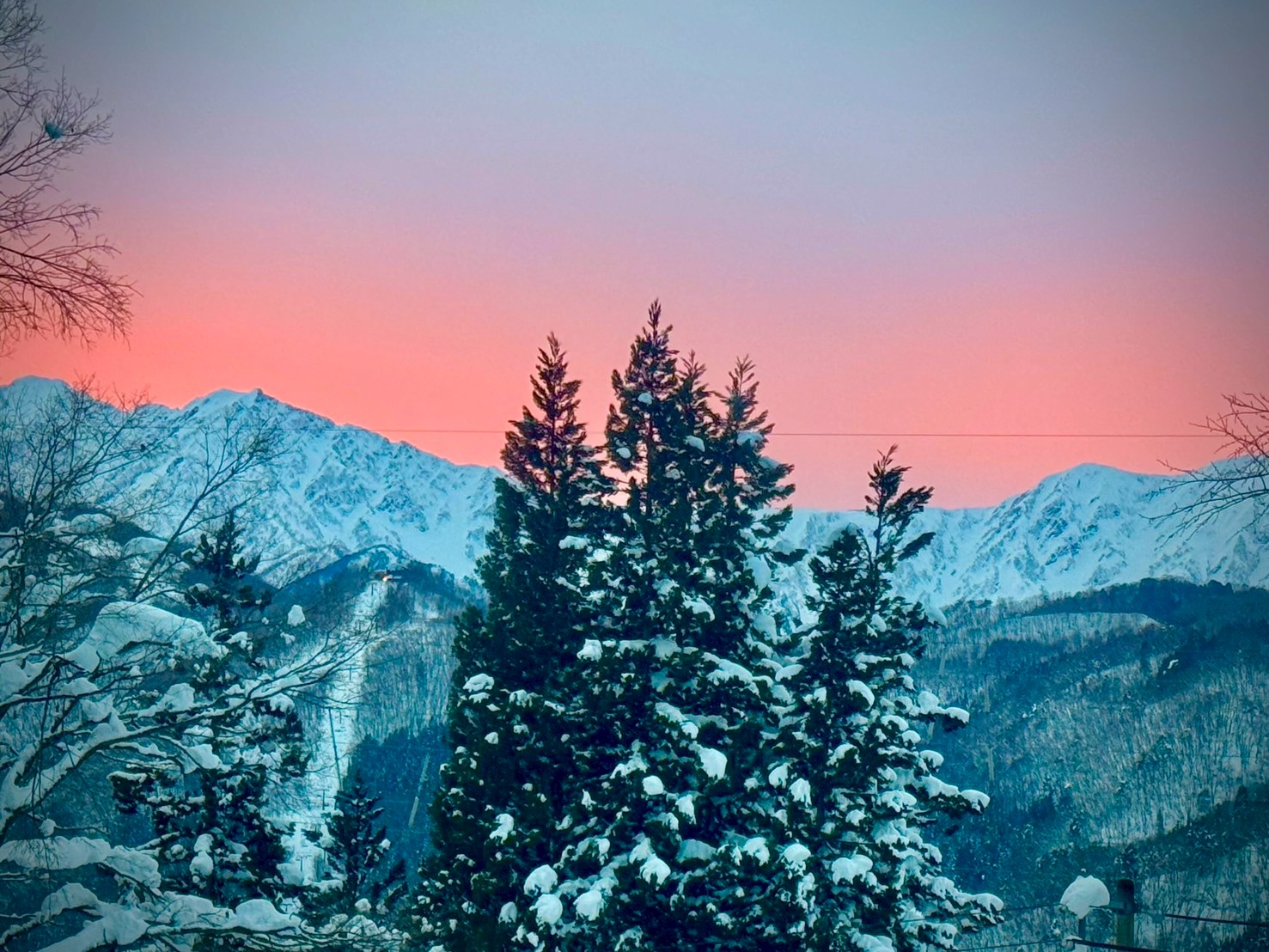 ロッジからの景色　冬