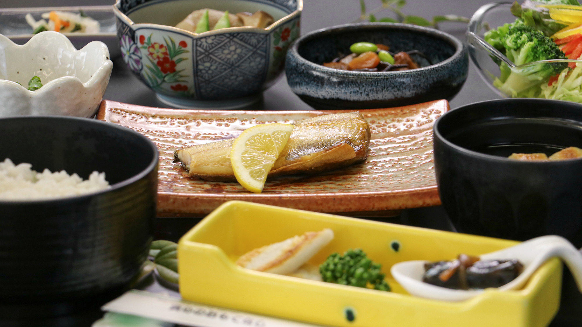 #朝食一例　バランスの取れた内容素朴ながら手作りの温もりが感じられる朝食