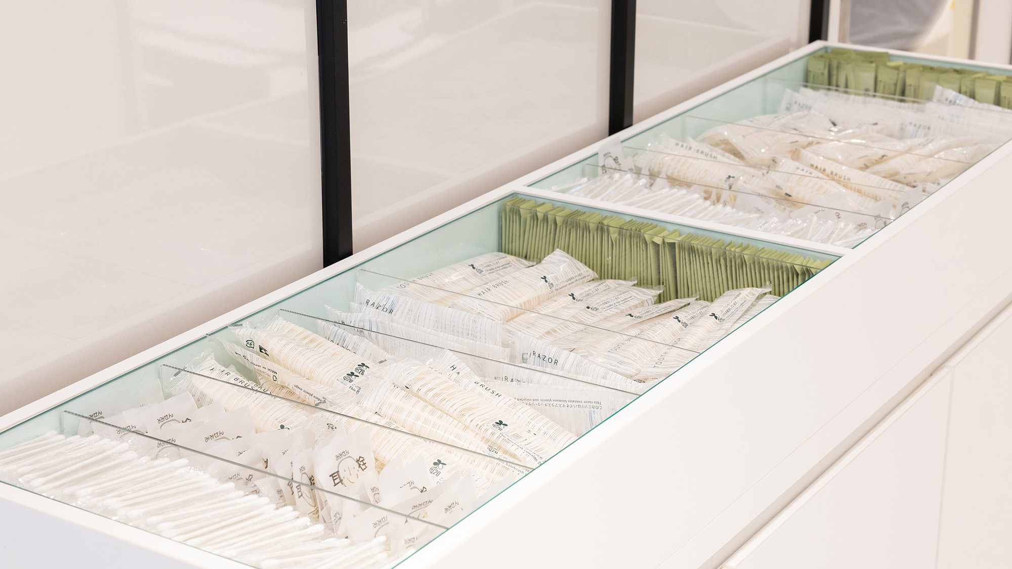 レセプション無料提供アイテム｜ご滞在に必要なものをご自由にお持ちいただけます。