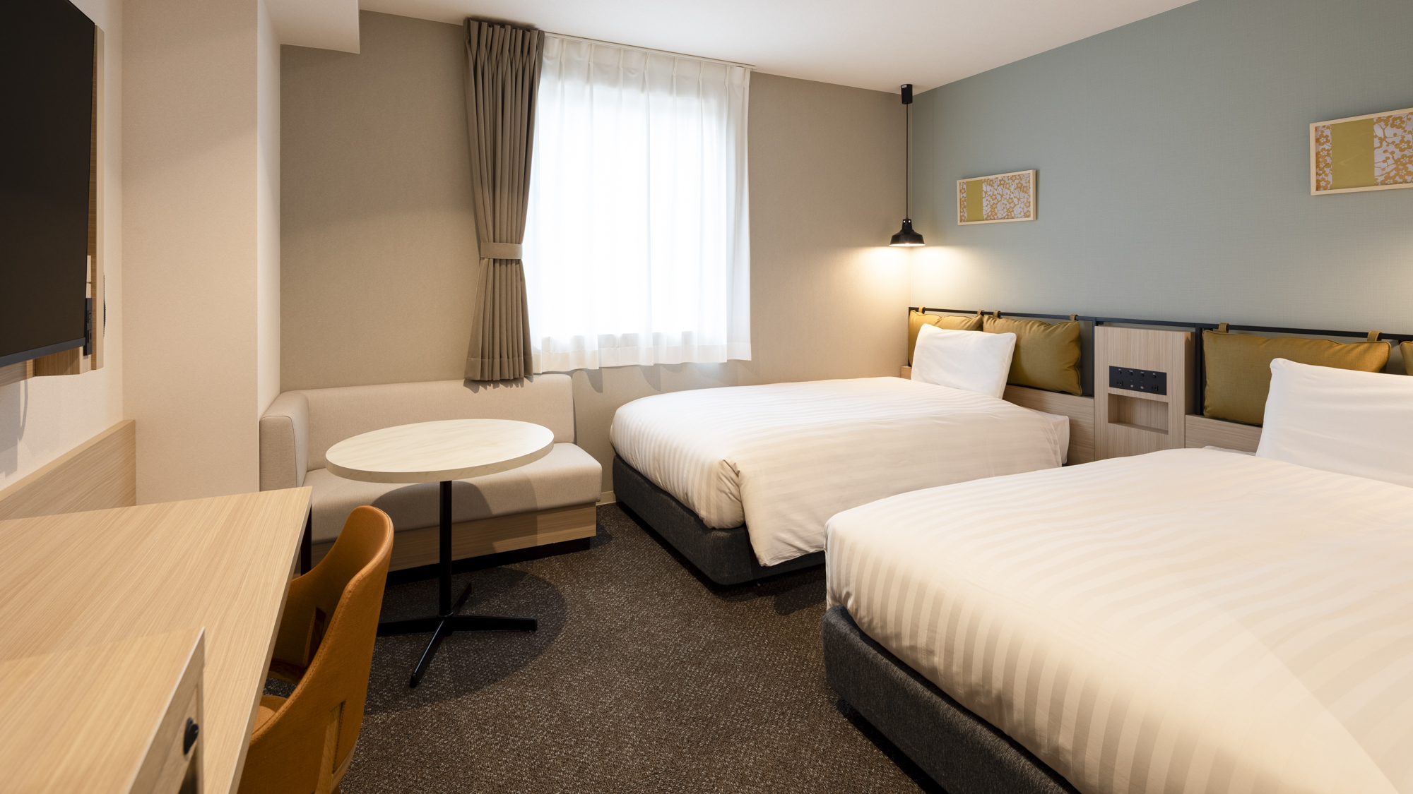 2025年11月5日開業【ツインスタンダード】ベッド幅123cm◆サータブランドベッド◆広さ22平米