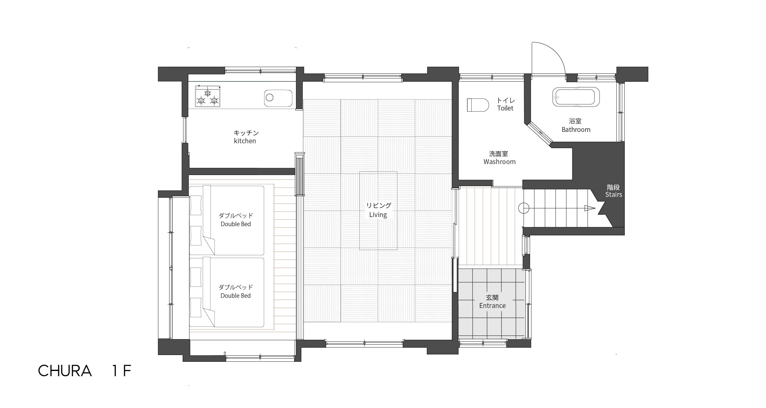 CHURA　1階間取り図