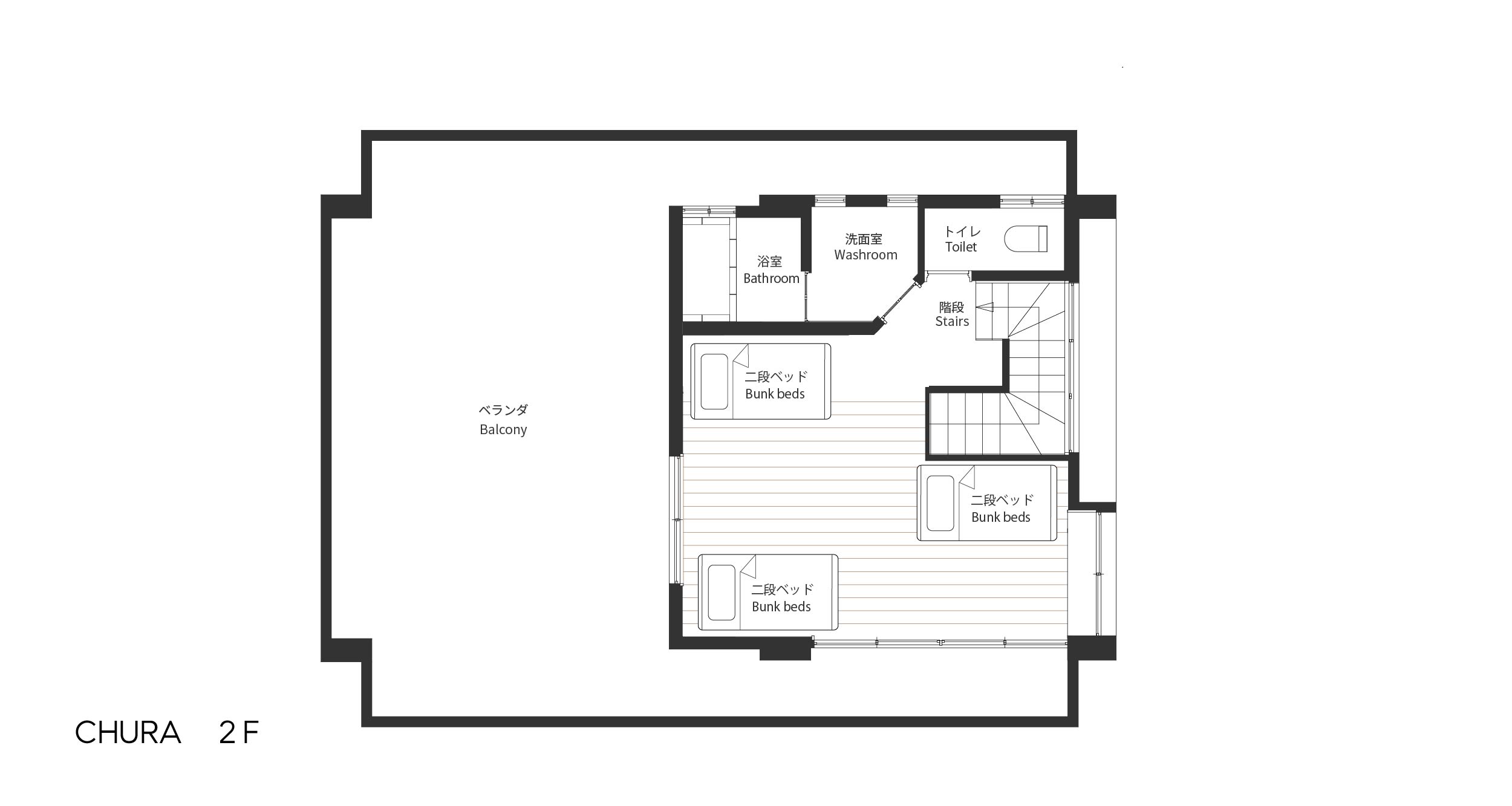 CHURA　2階間取り図