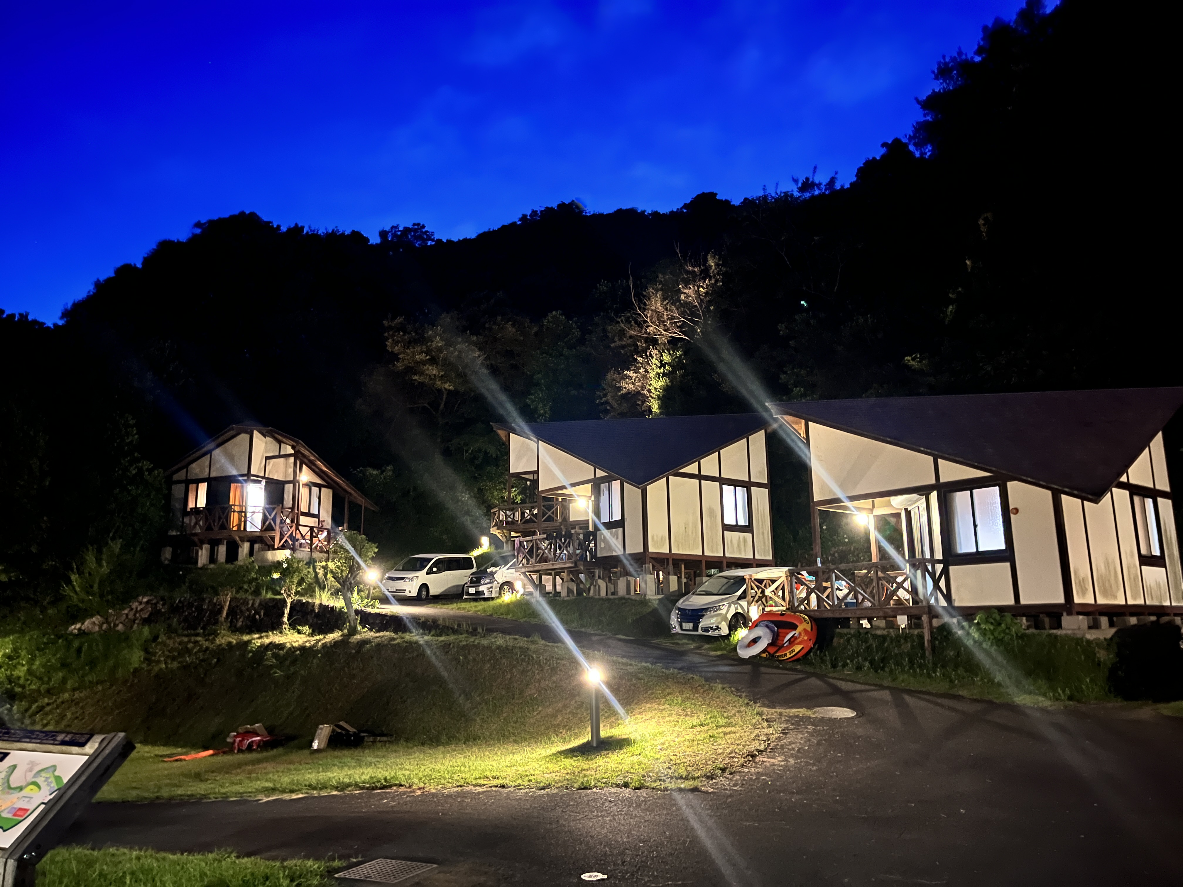 キャビンのライトアップは幻想的！