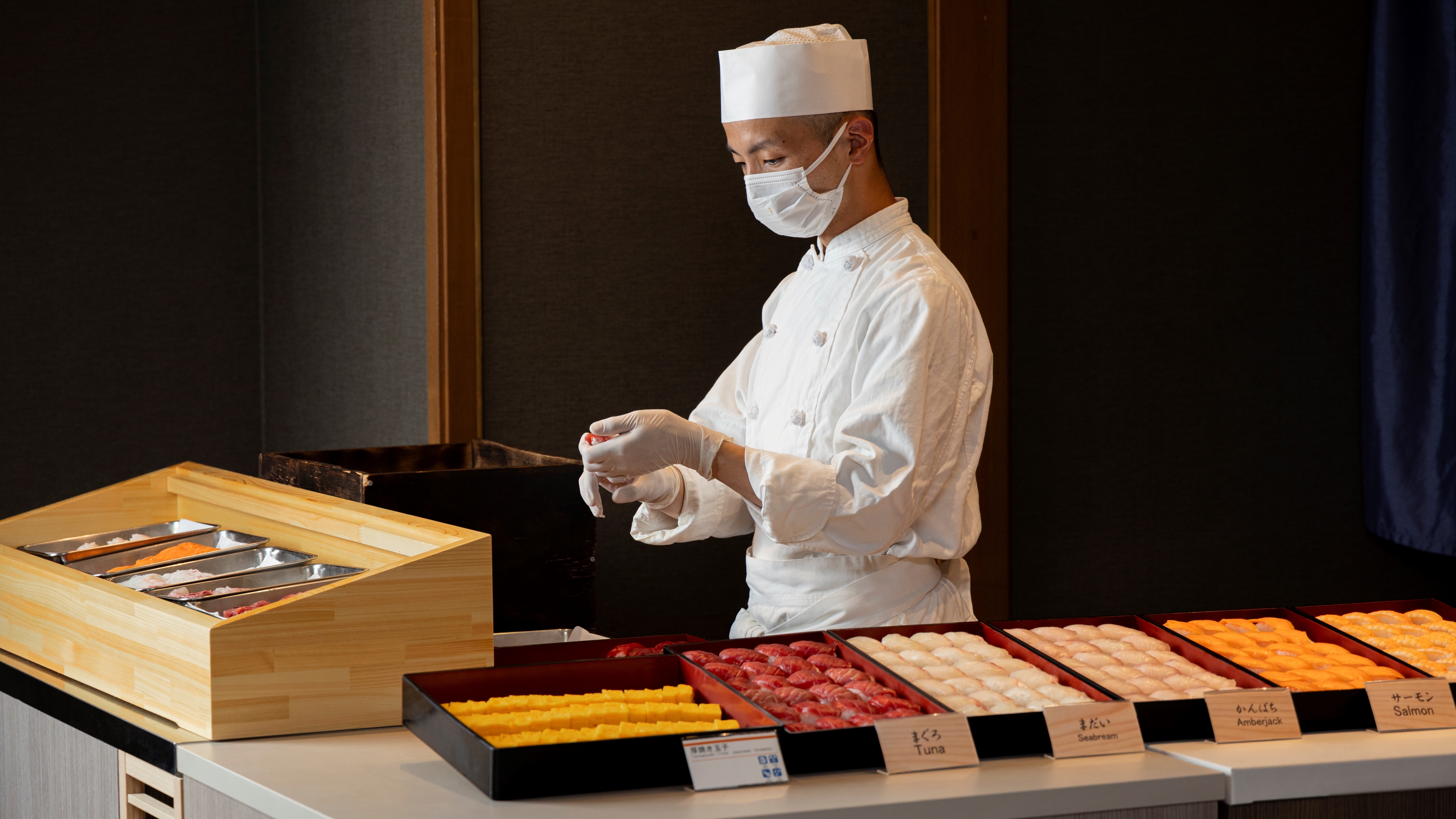 夕食バイキング　握り寿司コーナー