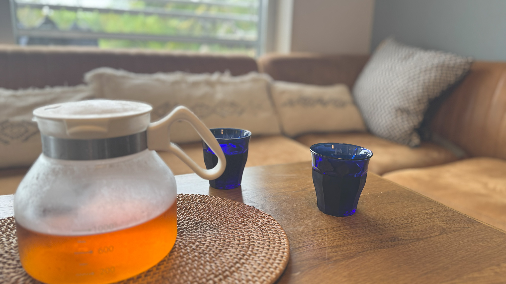 ・【ウエルカムドリンク】嬉しいウェルカムドリンク。青いグラスで、宮古島の旅をスタート