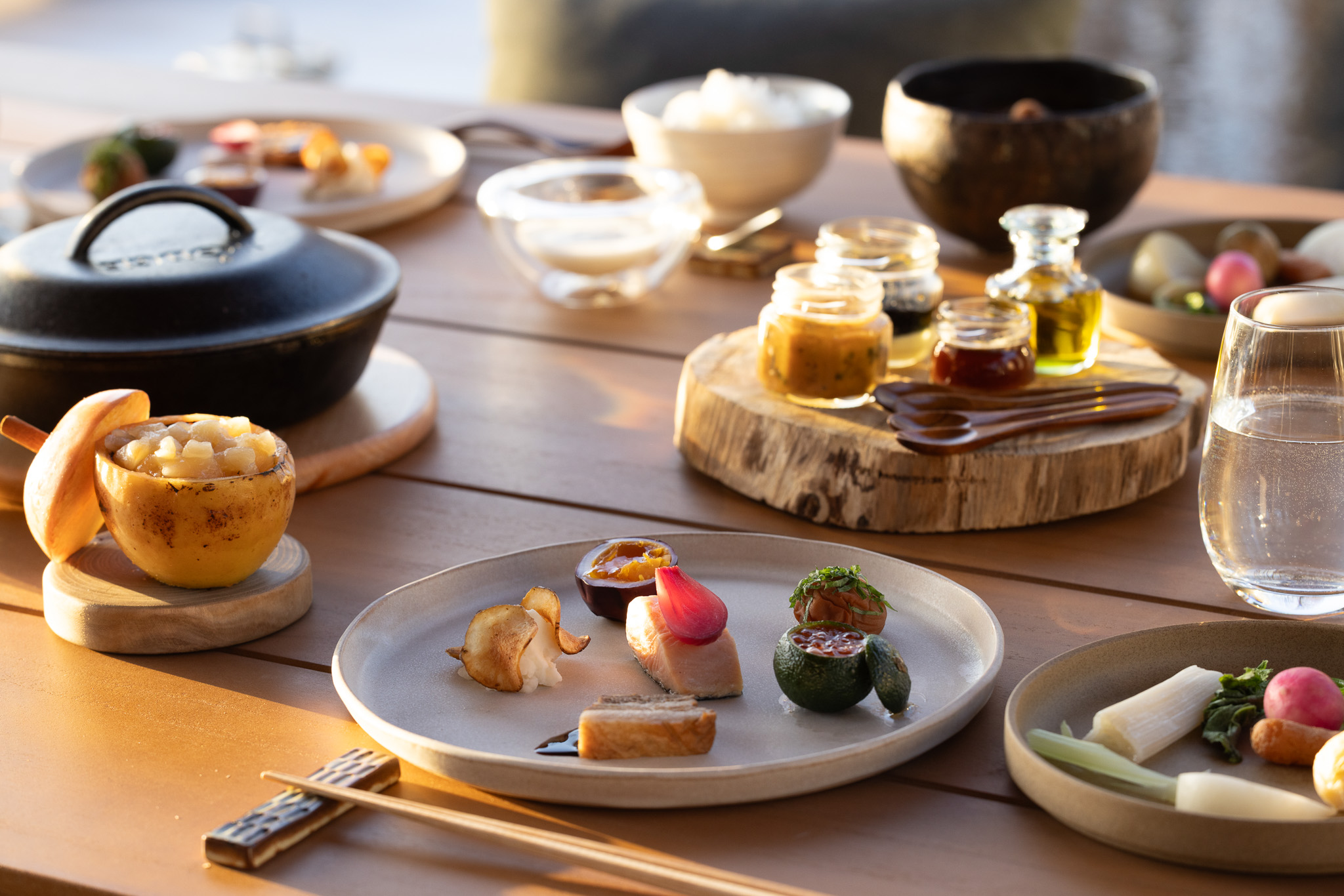 朝食アウトドアダイニング和食