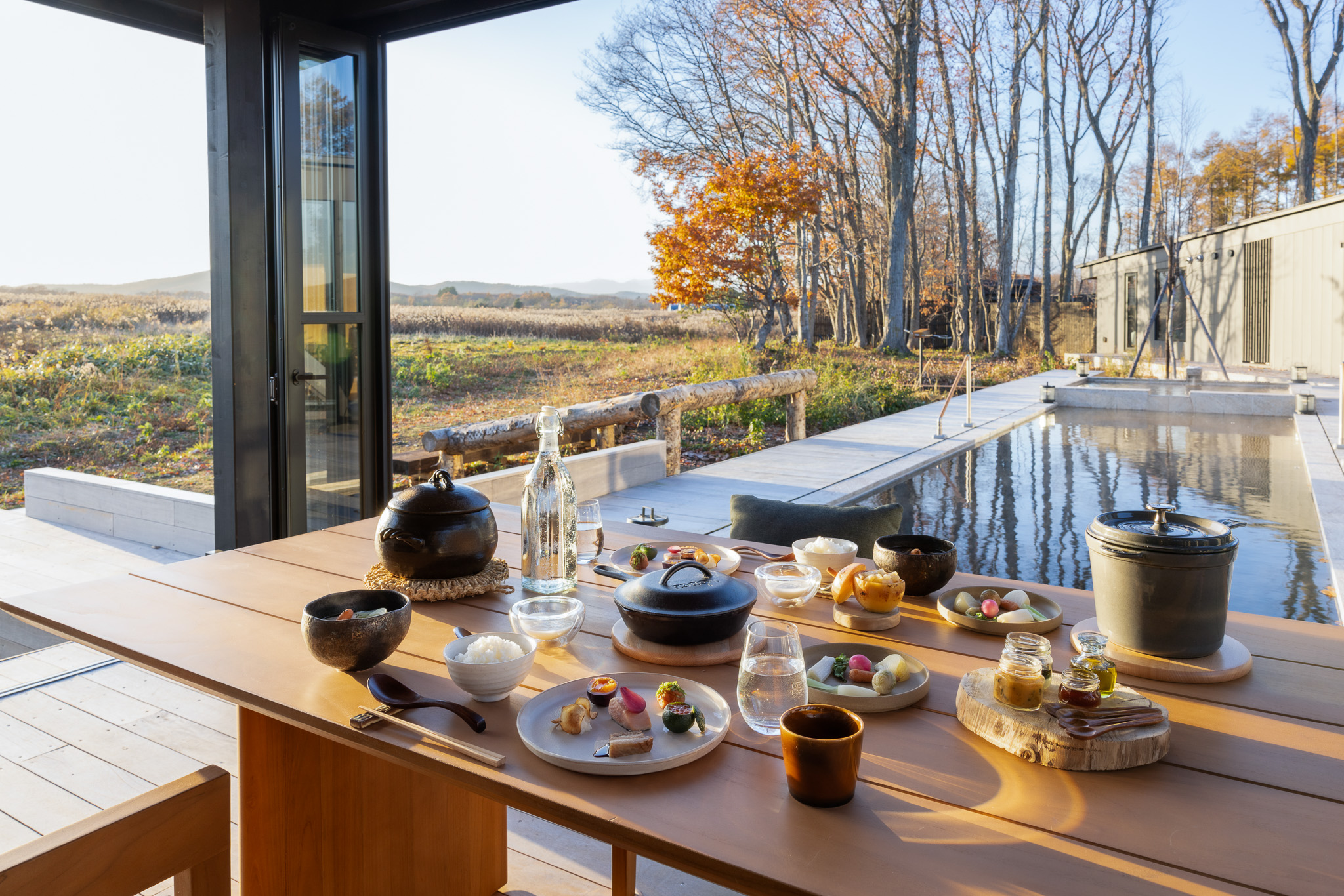 朝食アウトドアダイニング