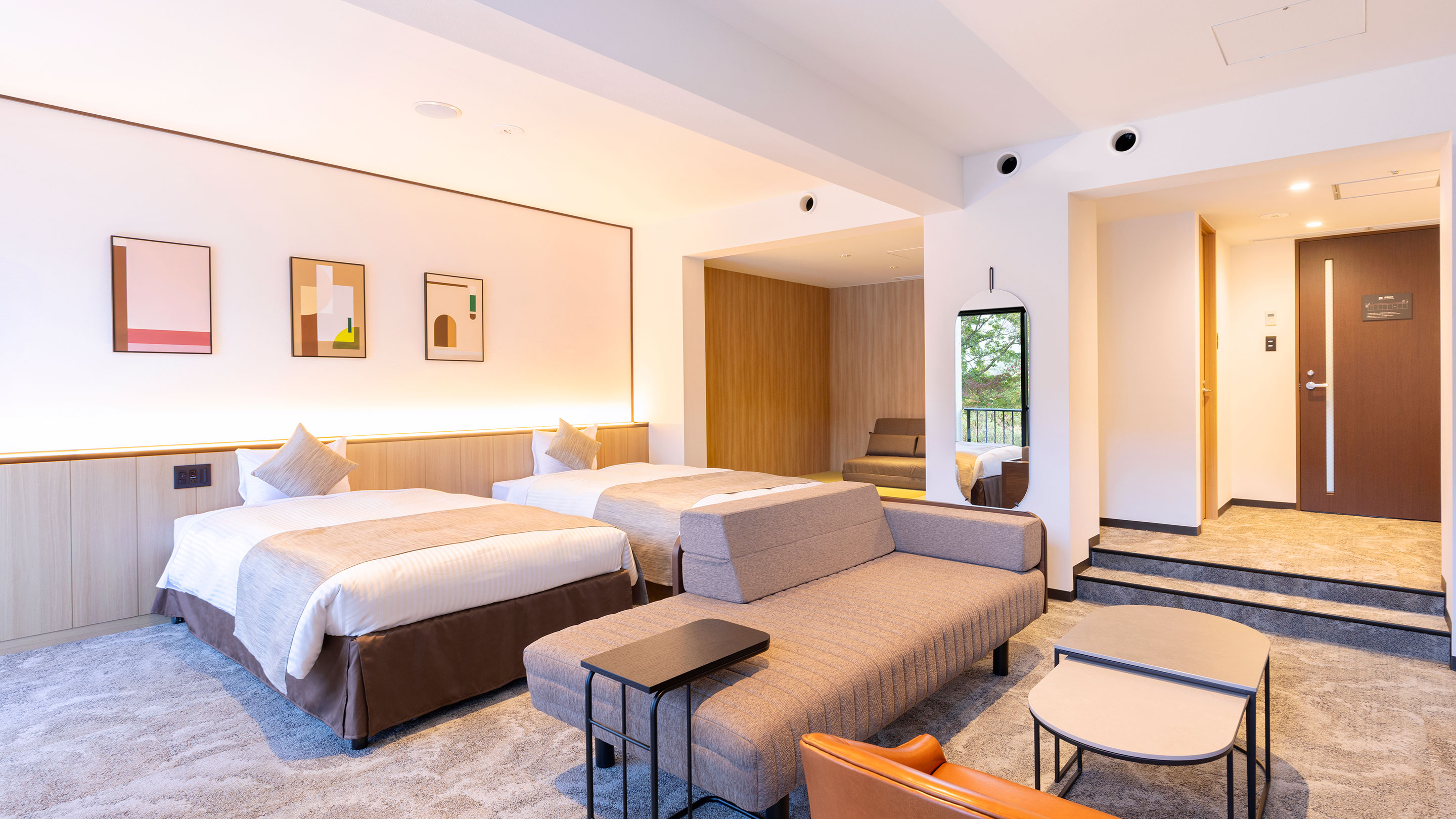 【禁煙】スーペリア和洋室ツイン 内風呂なし(スライドベッド)※イメージ