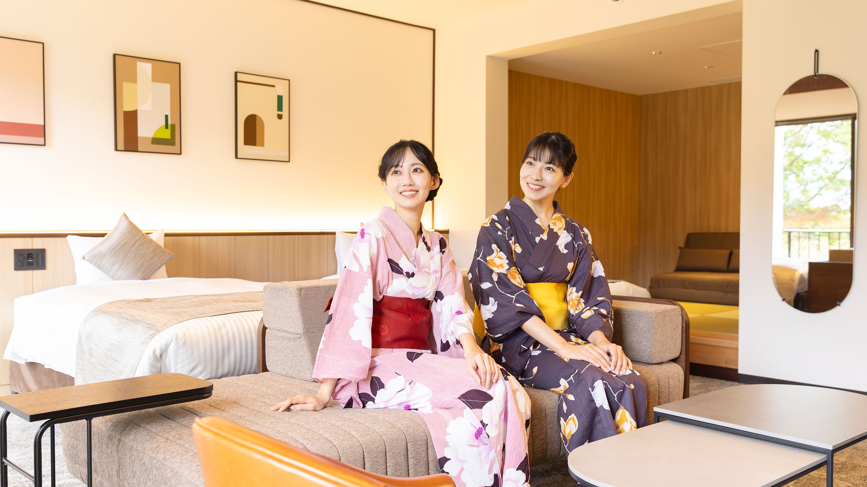 【禁煙】スーペリア和洋室ツイン 内風呂なし(スライドベッド)※イメージ