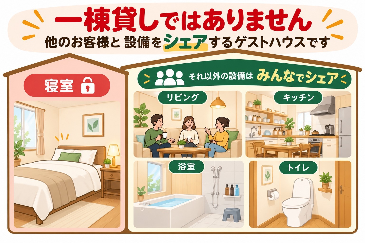 【素泊まり】宇都宮の洋風別荘！個室3人部屋プラン
