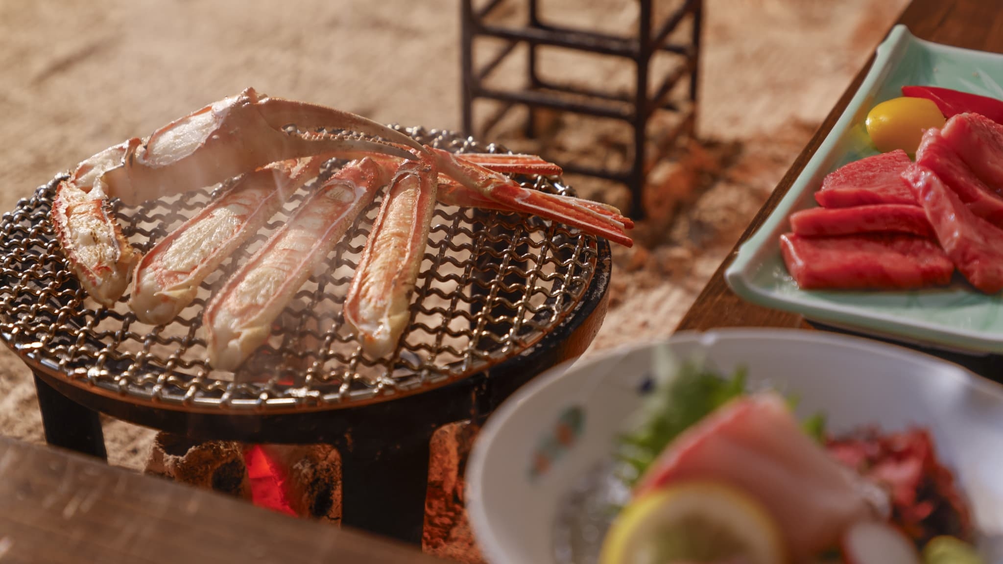 【春・炭火炙り・少量美味会席】炭火と囲炉裏で炙り料理を気軽に味わう
