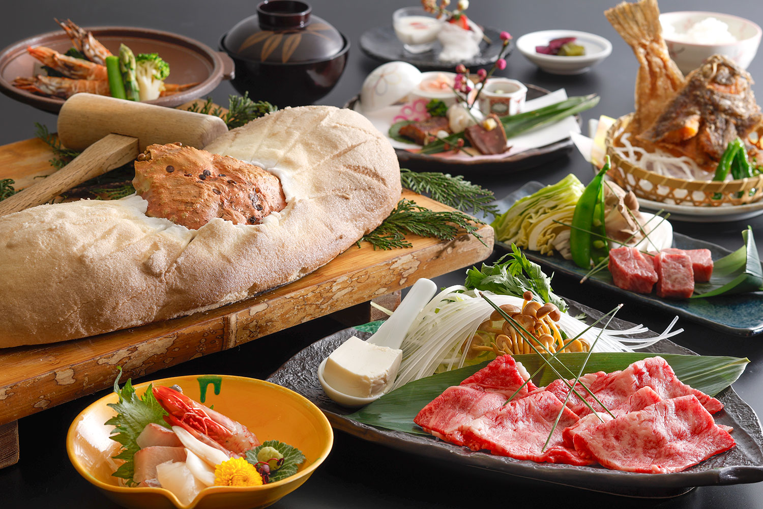 春夏秋【かにかまくら・但馬牛しゃぶ・但馬牛ステーキコース】
