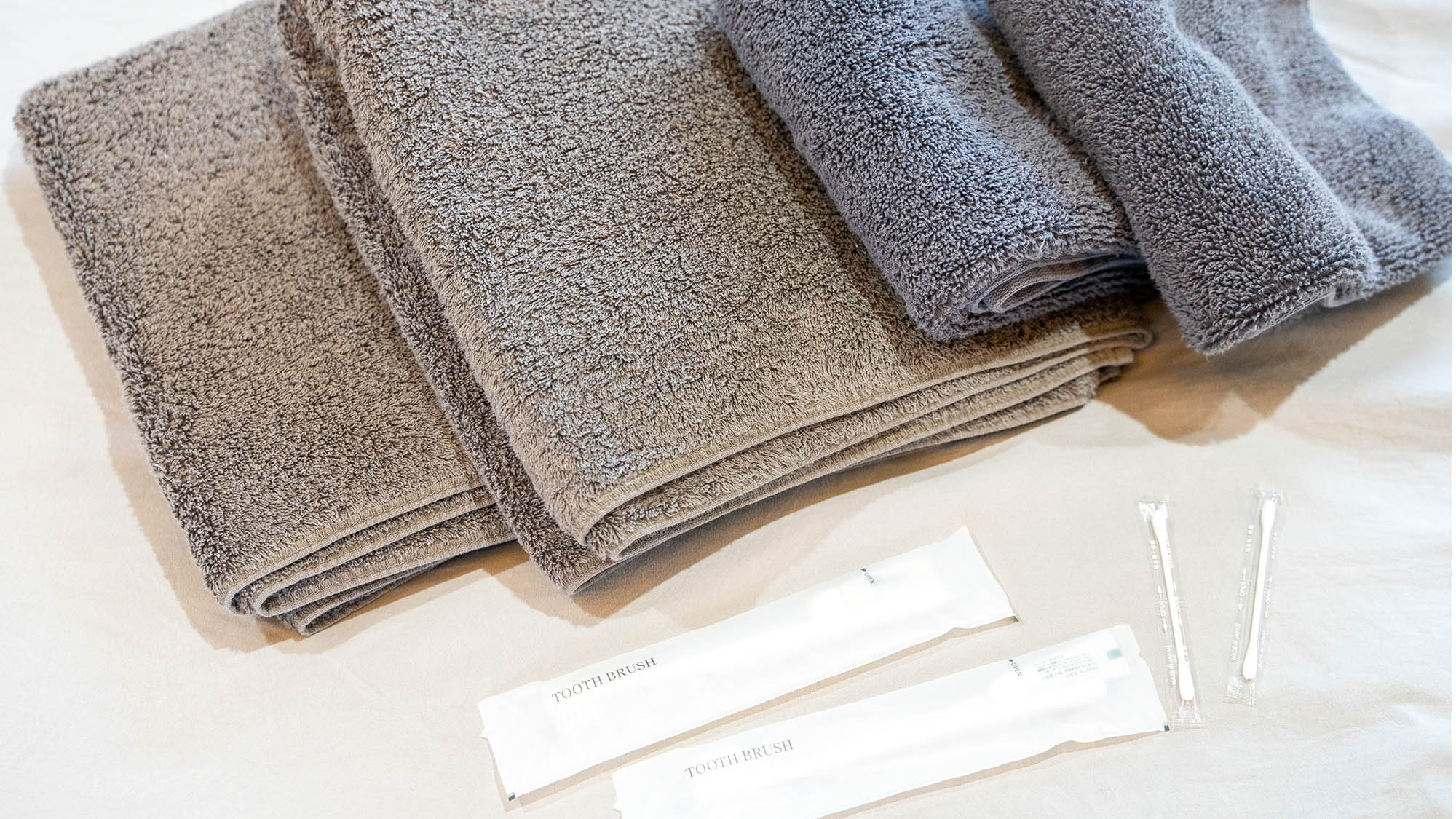 ・【アメニティ】かさばるタオル類の持参が不要　快適な滞在をサポートいたします